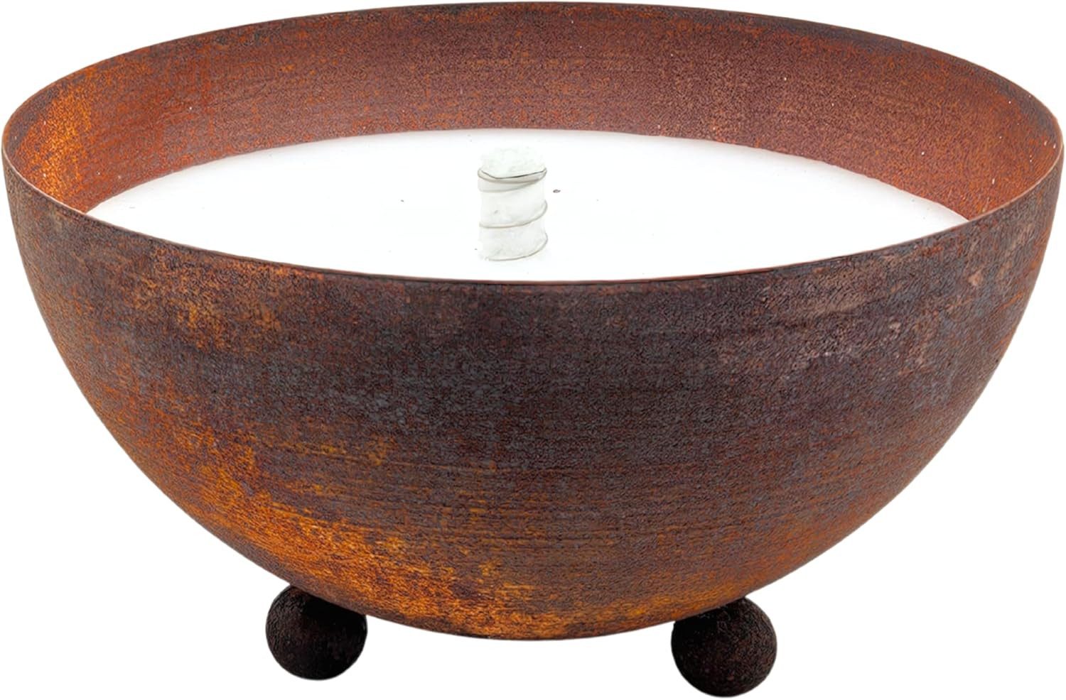 Schwabenfire Outdoorkerze Edelrost Schale 40cm mit Dauerdocht Wachsfresser Terrassen Dekoration