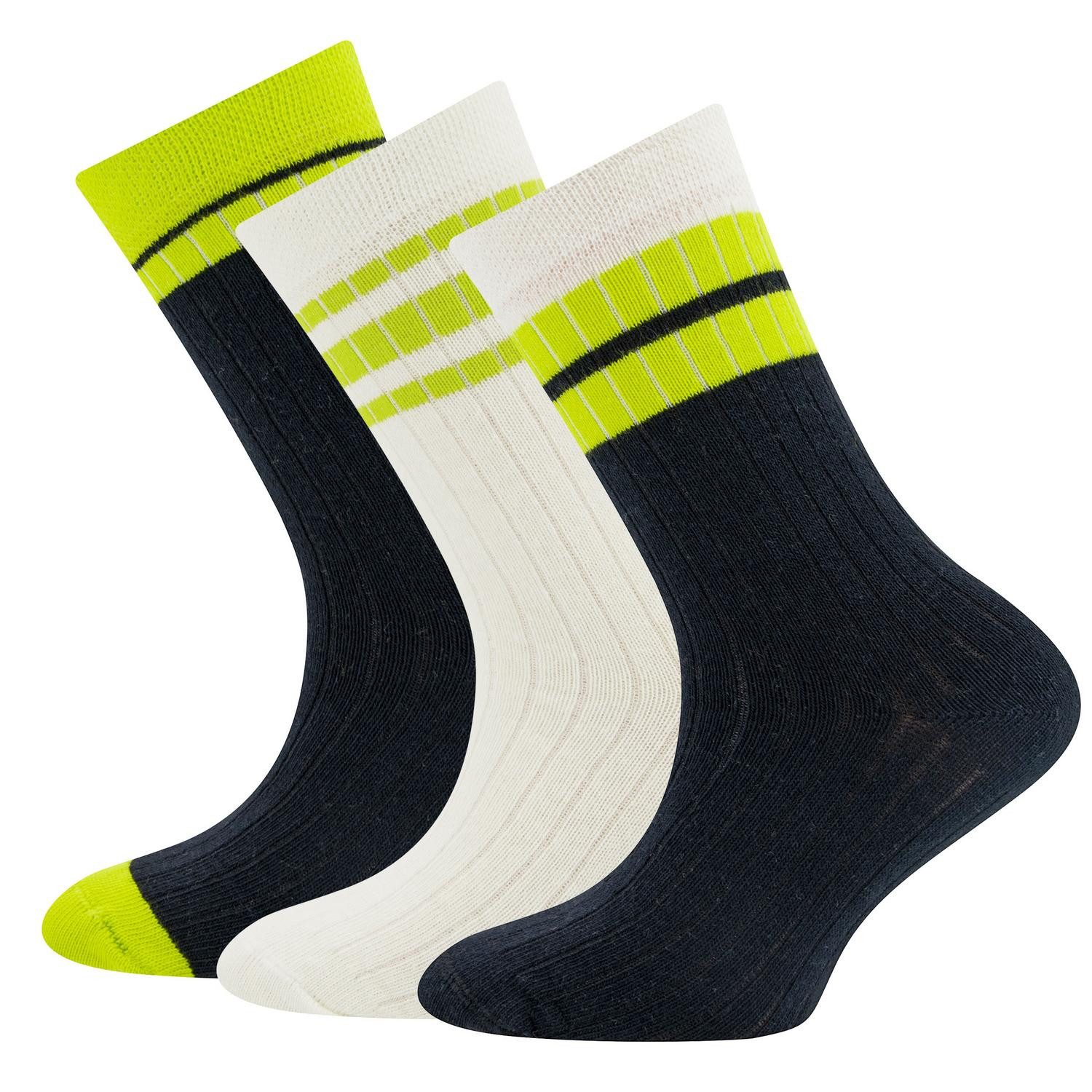 Socken Socken 3er Pack Rippe/Ringel