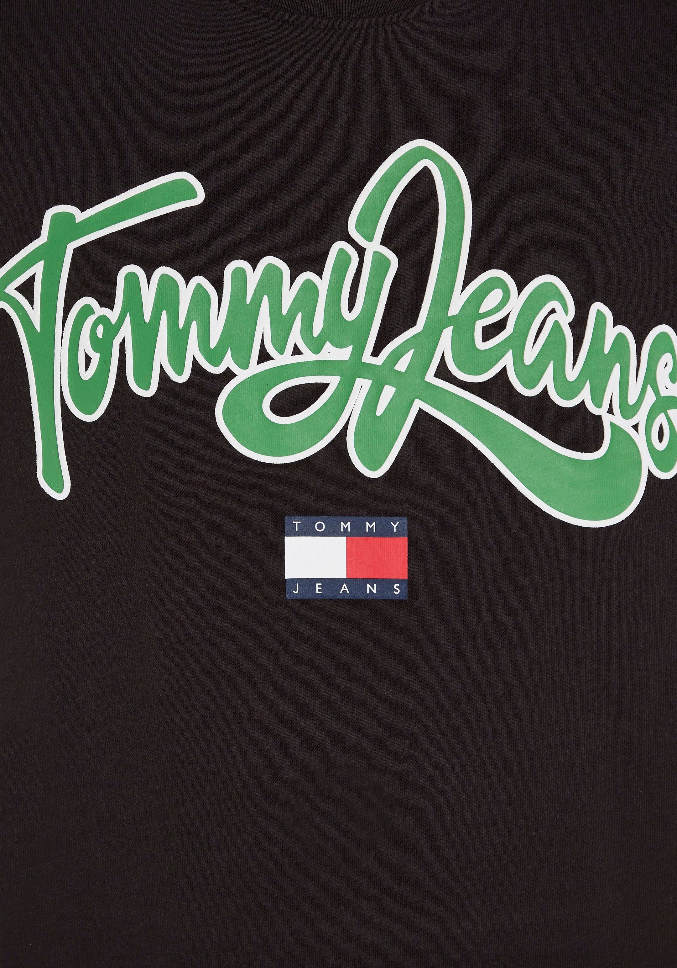 TEXT Logo-Frontmotiv mit Tommy Black großem COLLEGE POP Jeans T-Shirt TJM REG TEE