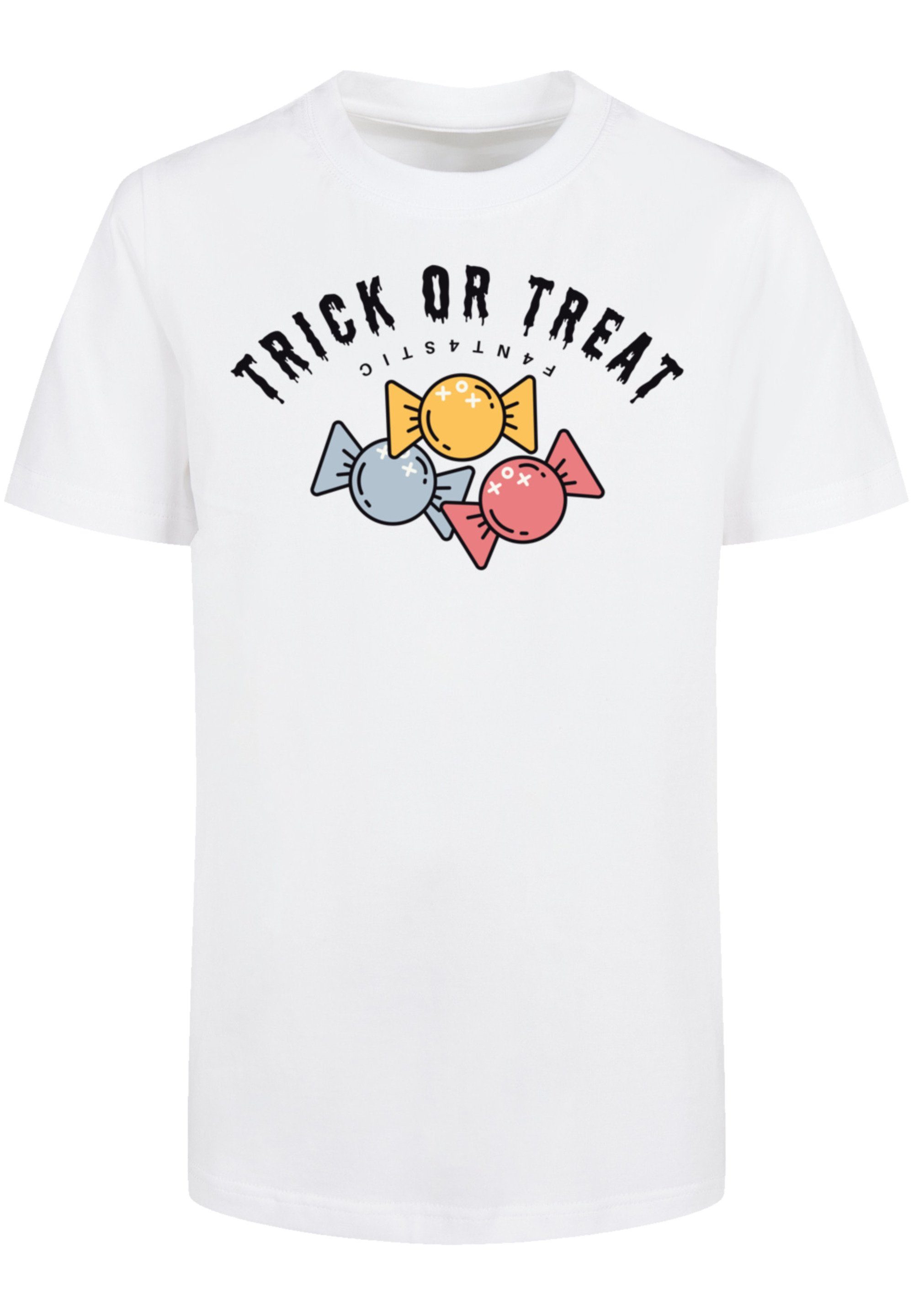 T-Shirt mit F4NT4STIC Halloween Treat Or Trick Print, Fit Rundhalsausschnitt gerippten und Regular