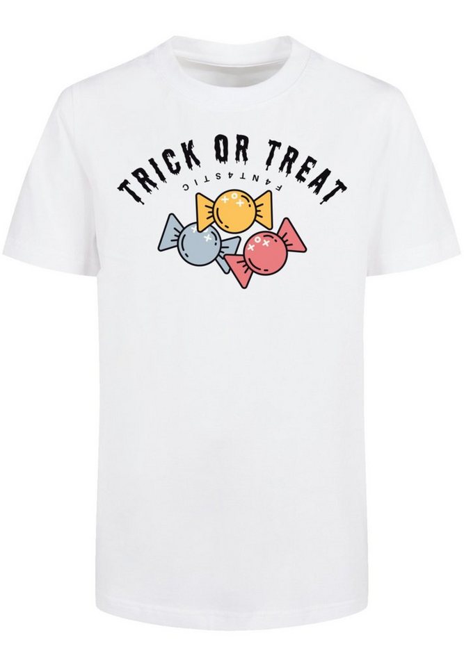 F4NT4STIC T-Shirt Trick Or Treat Halloween Print, Regular Fit und mit  gerippten Rundhalsausschnitt