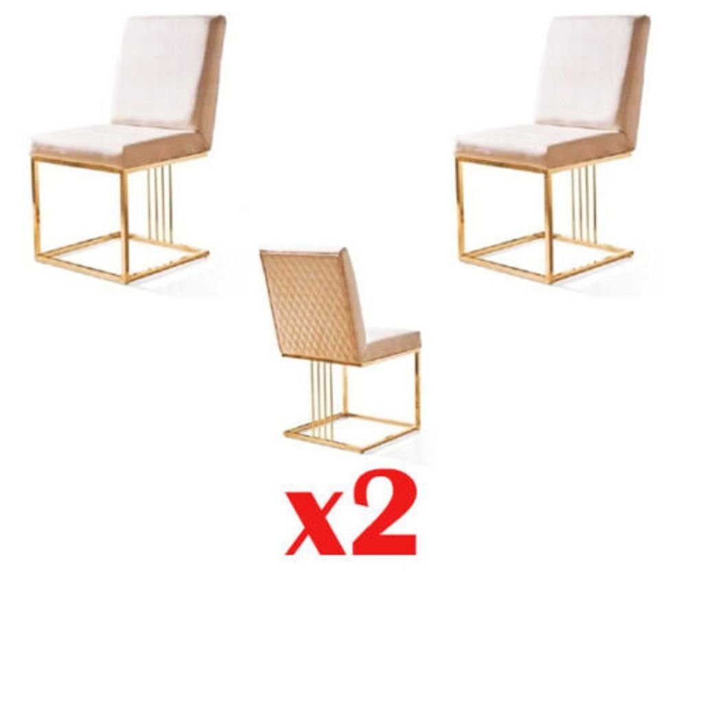 JVmoebel Esszimmerstuhl, Design Sessel Polster Set 2x Stuhl 100% Textil Stühle Gastro Esszimmer