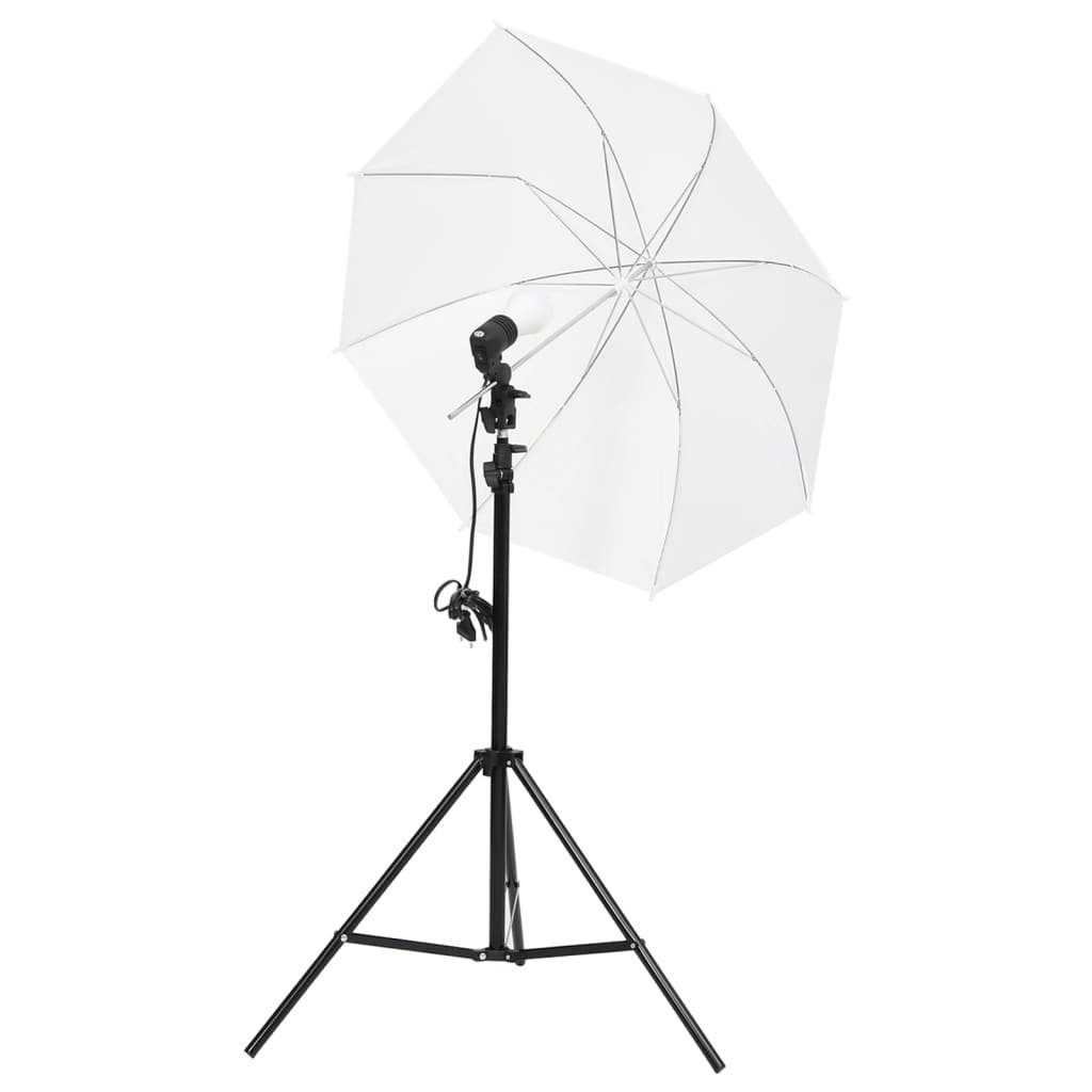 vidaXL Fotohintergrund Schirmen Fotostudio-Beleuchtung Stativen mit Set