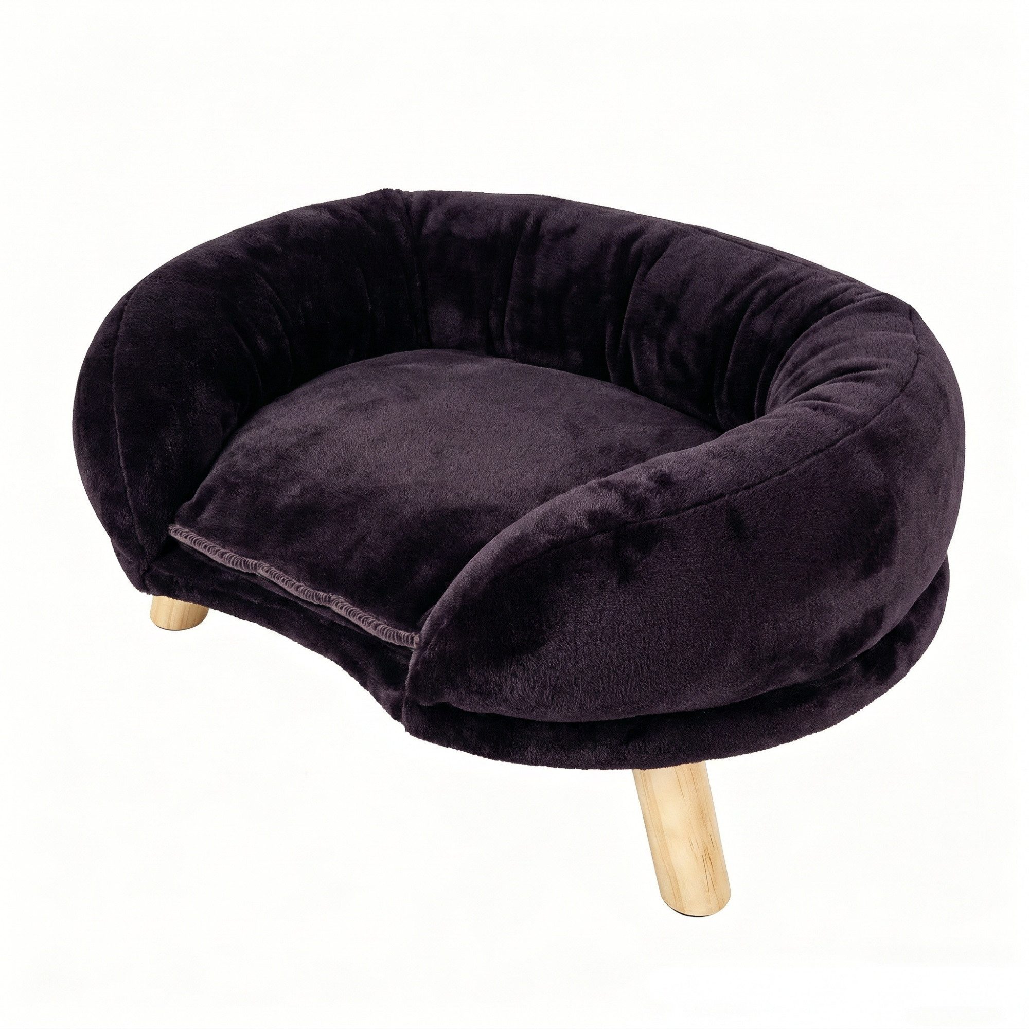 Blossom Tierbett Flauschiges Katzenbett Sofa rutschfest Katzenliege für Katzen, oval , Katzenkörbchen oval Katzenkorb kratzfest Haustierbett Katze 12–18 kg