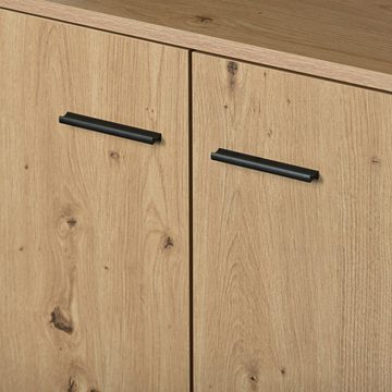REDOM Sideboard Kommode Küchenschrank, Mehrzweckschrank (mit drei Türen und drei Schubladen, Aufbewahrungsschrank Highboard mit Metallgriffe), 150*35*75.9cm