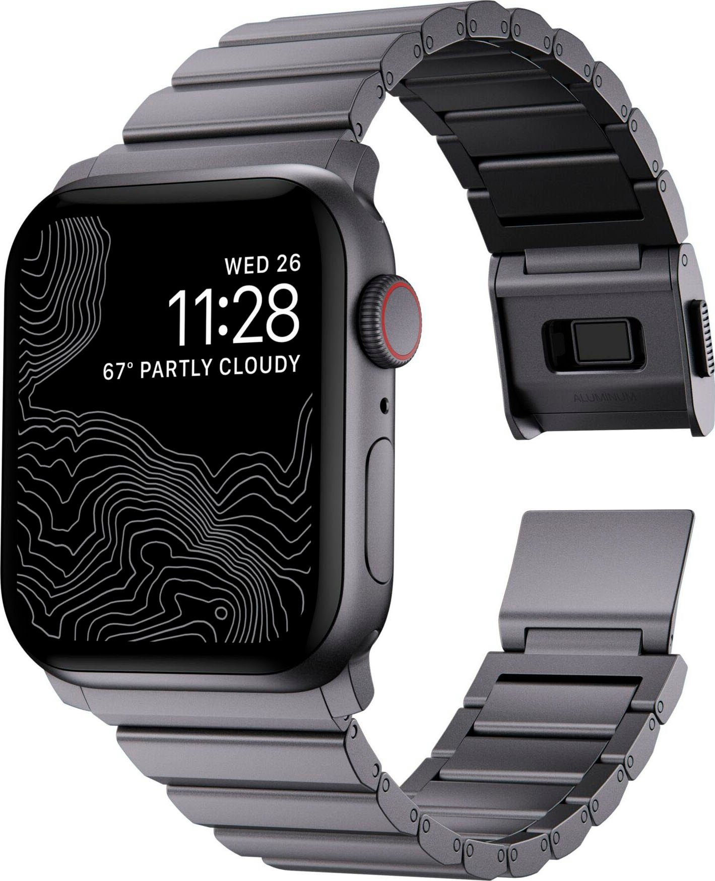 Nomad Smartwatch-Armband Strap Aluminum 42/44/45/49mm, Besonders leichtes,  langlebiges Uhrenarmband für die Apple Watch