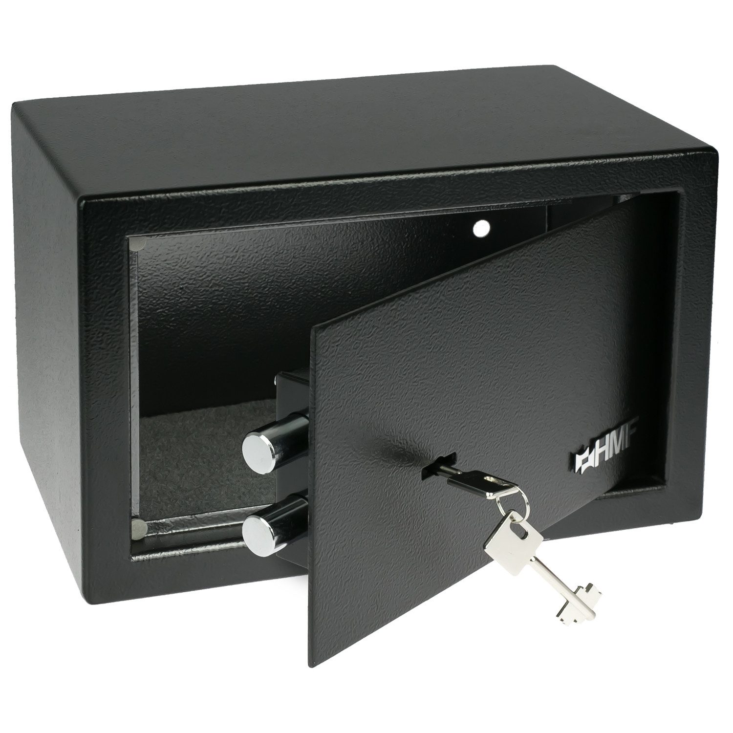 HMF Möbeltresor Safe Tresor mit Schlüssel, Möbeltresor, 31 x 20 x 20 cm, Schwarz