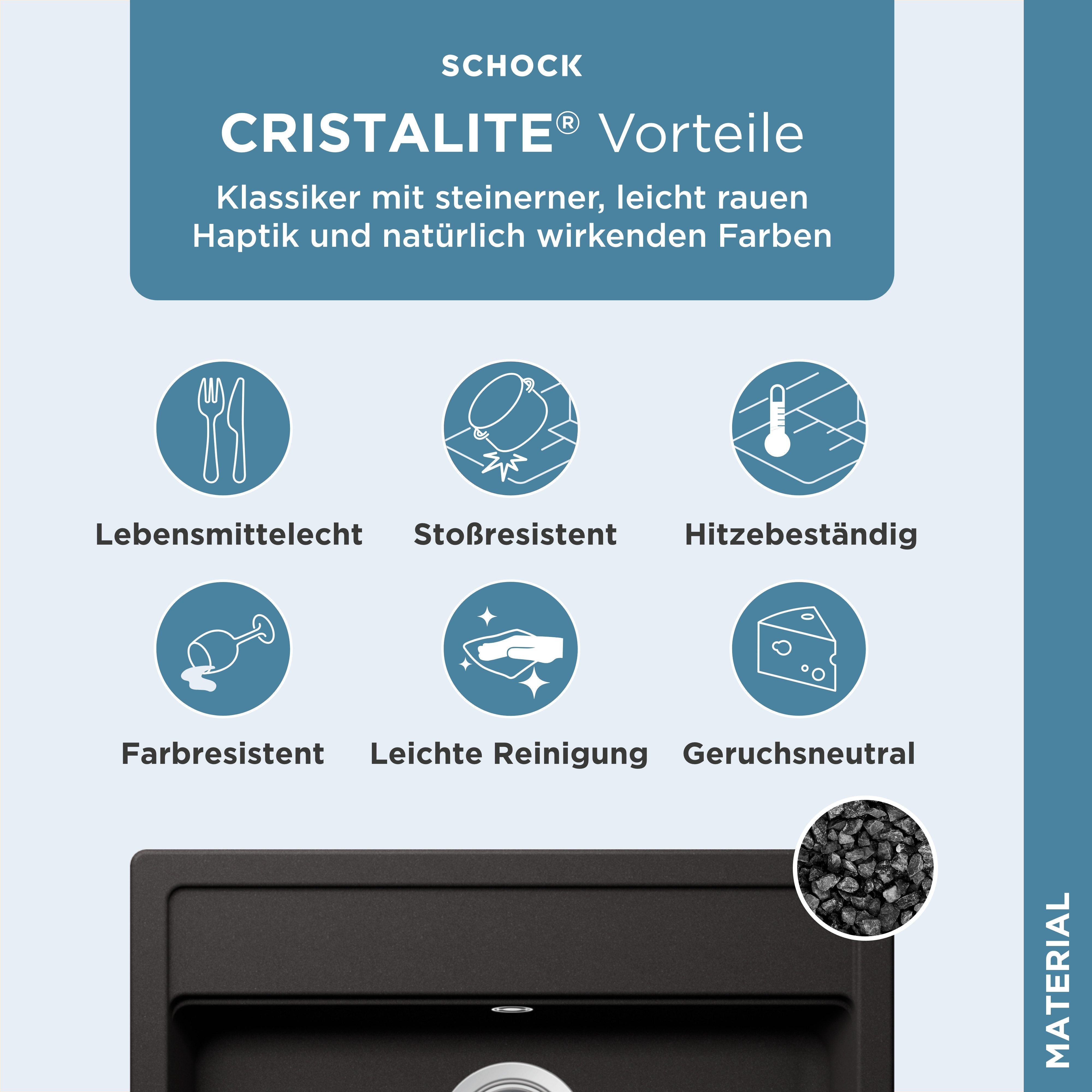 Schock Granitspüle Oslo, quadratisch, 57/51 cm