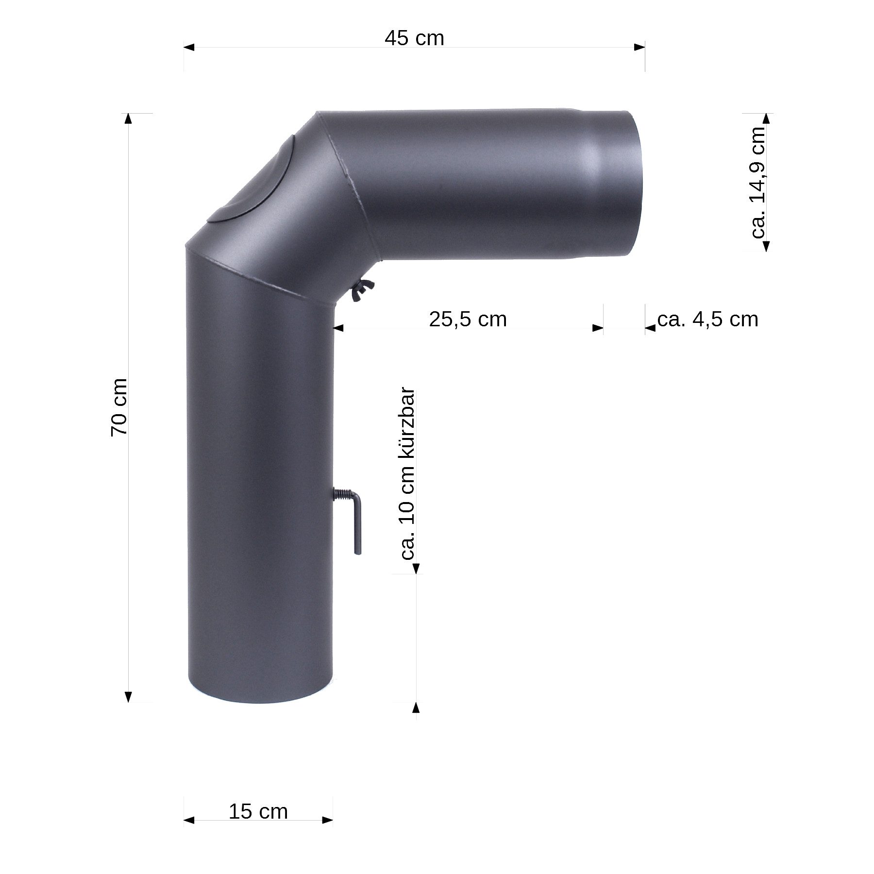 H&M Germany Ofenrohr Rohrset standard gussgrau Ø150+Rohr 250mm (750x450mm), (1-tlg)