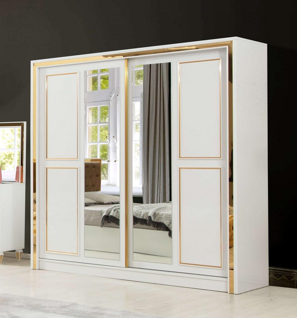 JVmoebel Kleiderschrank Weißer Moderner Kleiderschrank Luxus Designer Schlafzimmer Möbel Neu Made In Europe