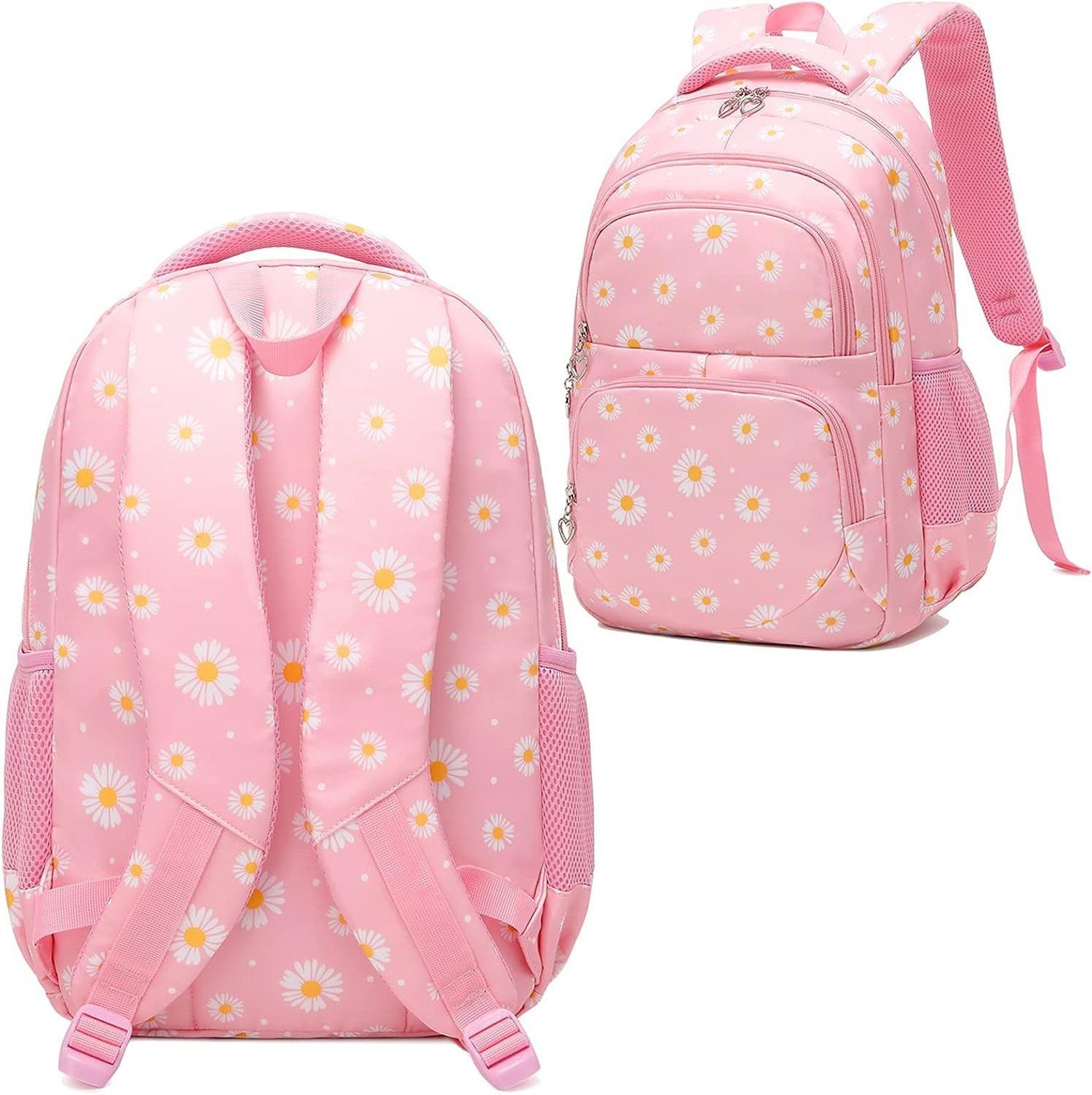 feinlux Schulrucksack Mädchen Teenager Damen Schultasche (Set, Teenager Schultasche), Abrieb- und Reißfestigkeit, Großes Fassungsvermögen, Tragbar