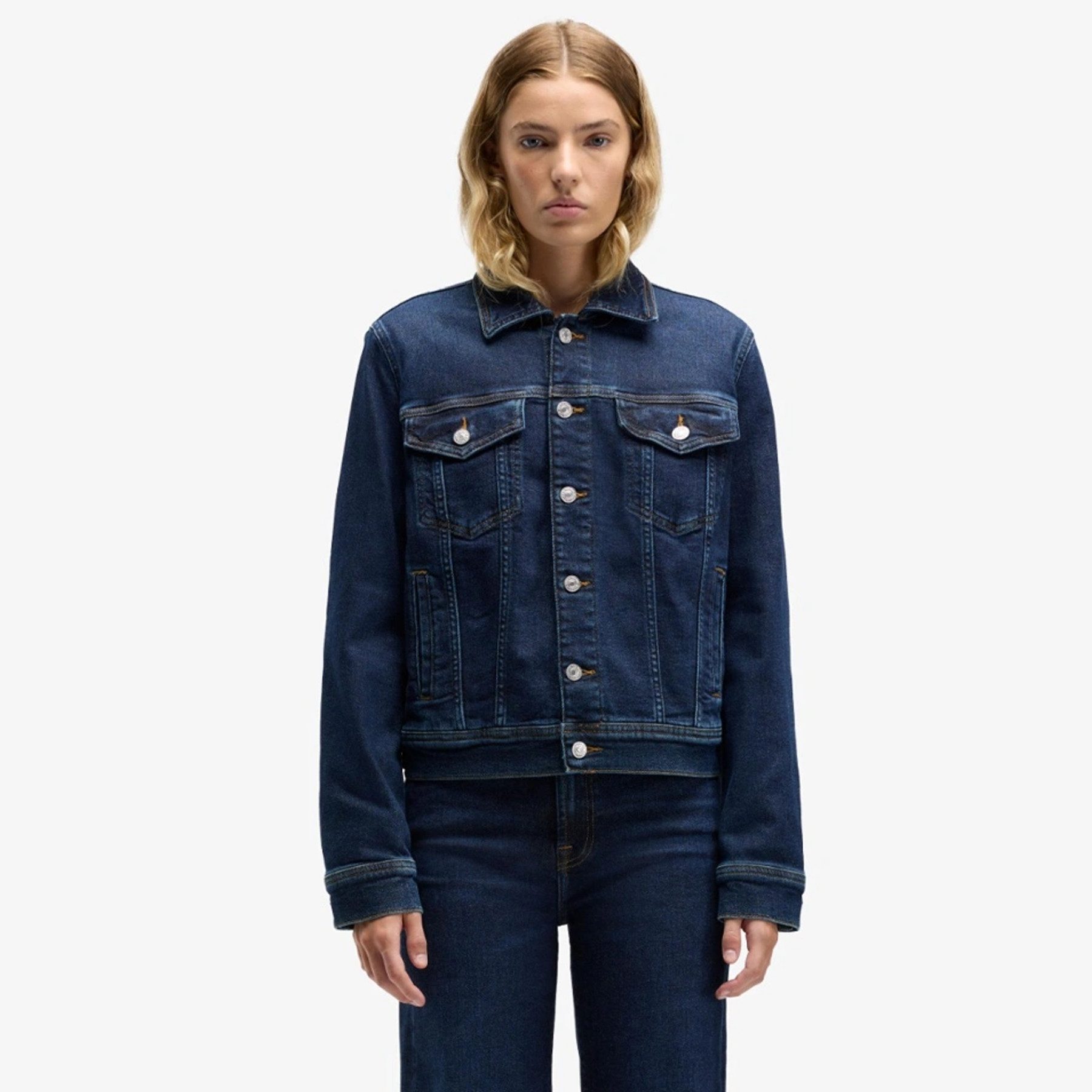 SEVEN FOR ALL MANKIND 5-Pocket-Jeans SEVEN FOR ALL MANKIND Jeansjacke ADI TRUCKER LUXE VINTAGE - Blau