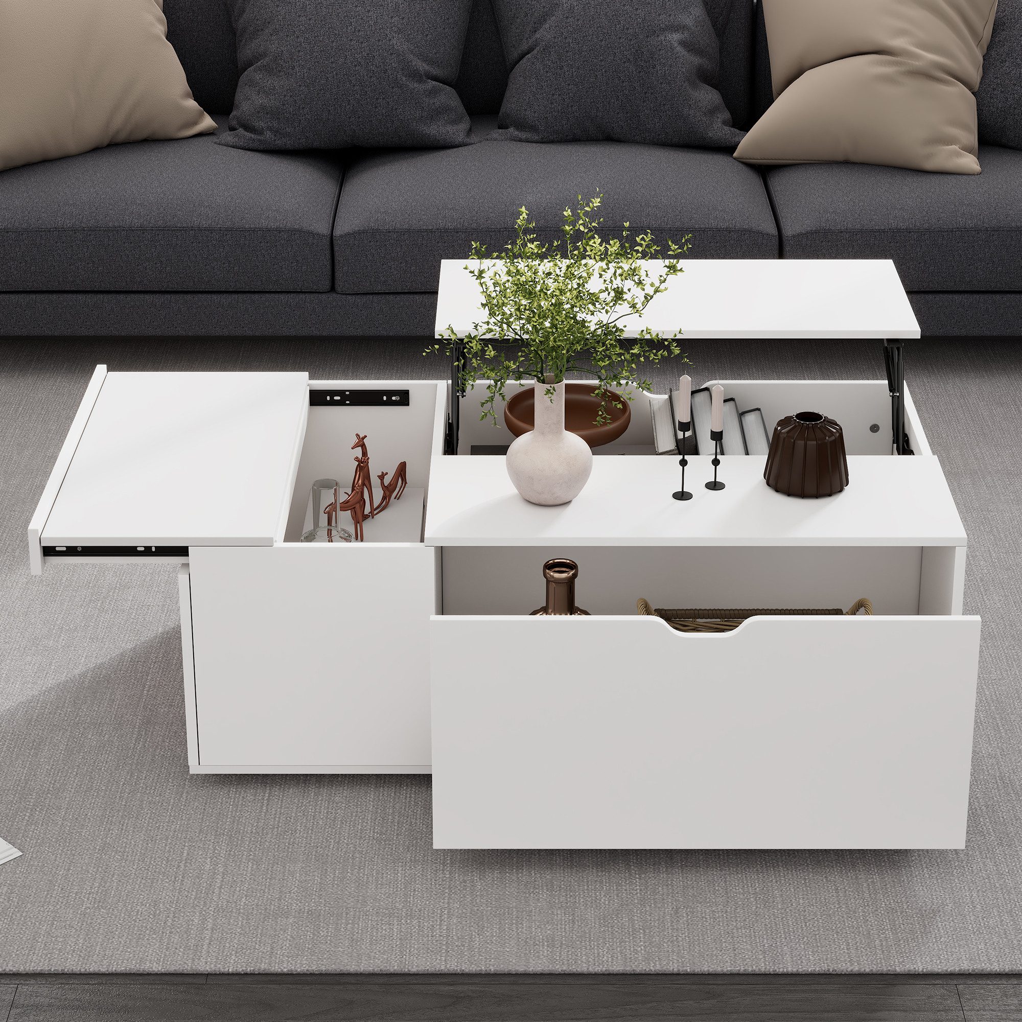 HAUSS SPOLE Couchtisch Lift-up-Couchtisch mit Schubladen, günstig online kaufen