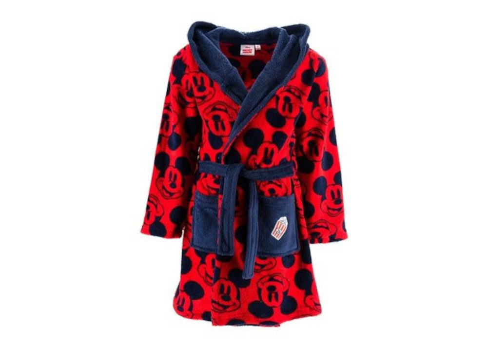 Sun City Kinderbademantel Mickey Mouse Maus Kinder Morgenmantel Bademantel mit Kapuze, Polyester