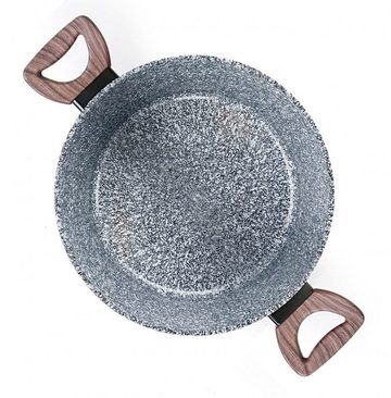 Zilner Topf-Set Graue Keramik-Marmortöpfe mit niedriger Topf, Bratpfanne, Induktion, Aluminium, Keramik (15-tlg)