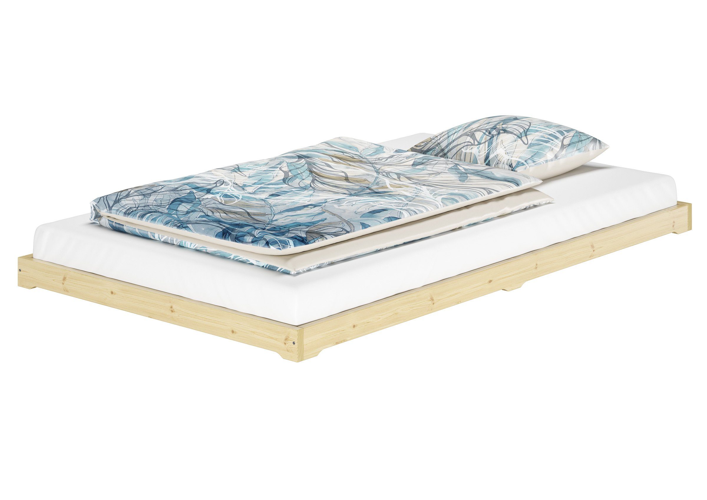 ERST-HOLZ Futonbett Futonbett Studentenbett 120 x 200 cm Fichte Massiv Extra Niedrig Geölt, Fichte geölt