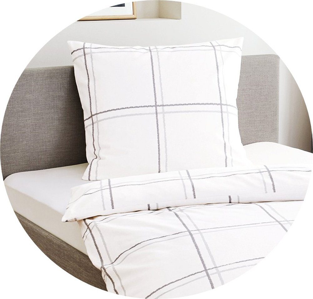 BIERBAUM Bettwäsche Bierbaum Biber Kuschel Bettwäsche 135x200cm Karos Moder günstig online kaufen