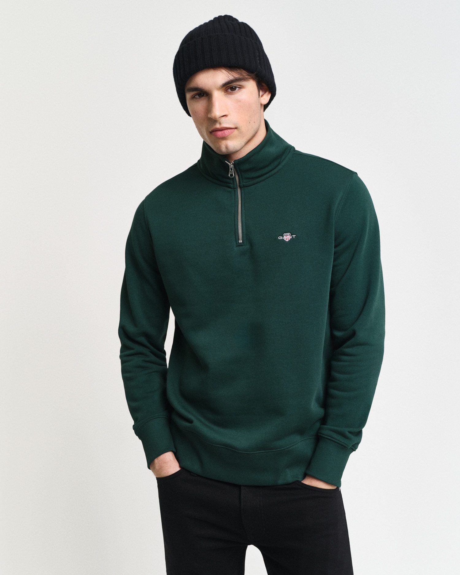 Gant Sweatshirt REG SHIELD HALF ZIP SWEAT mit Logostickerei auf der Brust günstig online kaufen