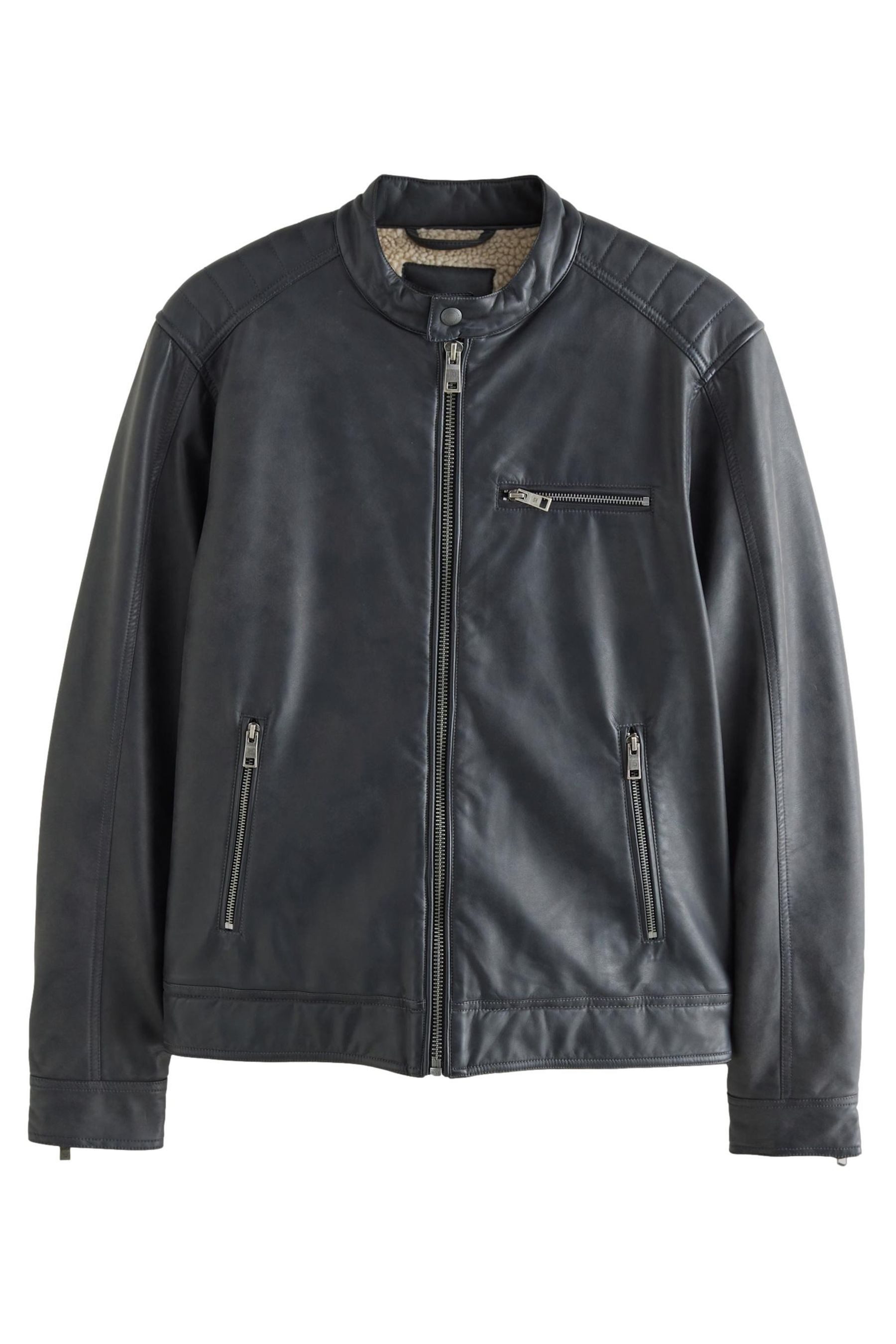 Bikerjacke Bikerjacke in Lederoptik mit Borgfutter
