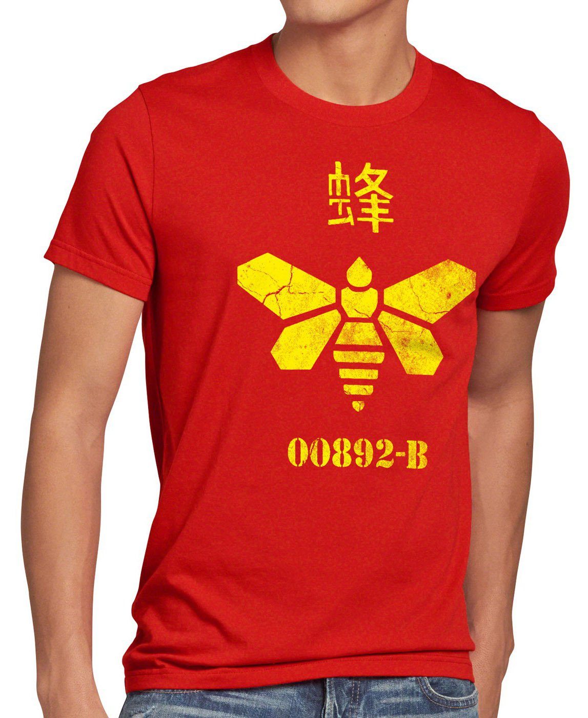 style3 Print-Shirt Herren T-Shirt Golden Moth Chemical breaking walter chemie bad biene heisenberg rot