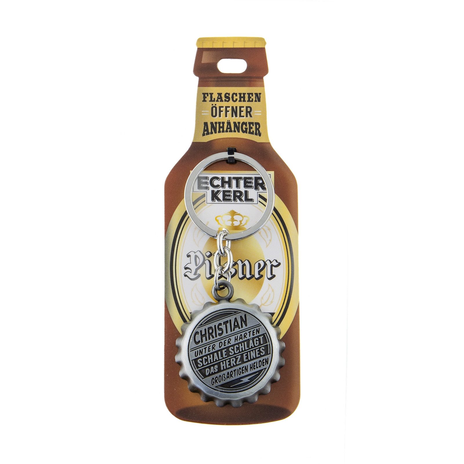 HTI-Living Flaschenöffner Echter Kerl Flaschenöffner Christian (Stück, 1-tlg., 1 Flaschenöffner), Geschenkidee