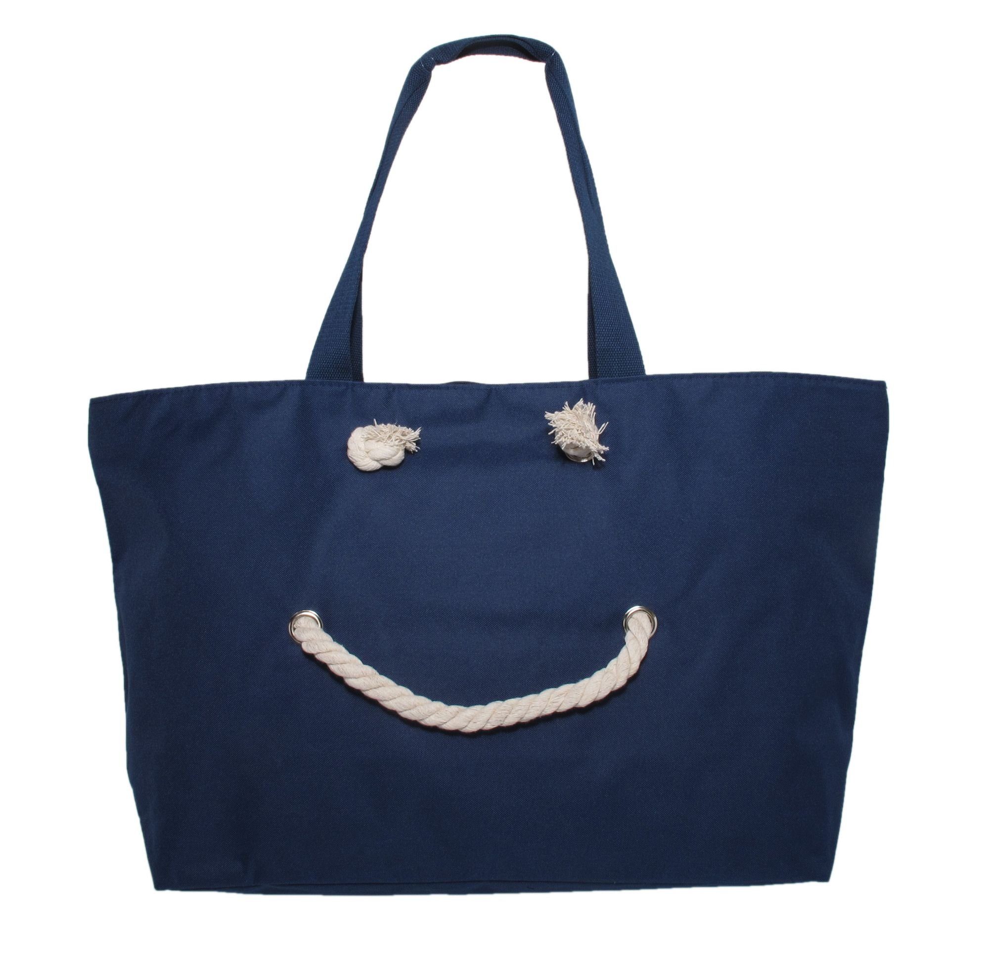 Strandtasche XXL Strandtasche Badetasche Tasche Happy Smile Farbe: blau (85)