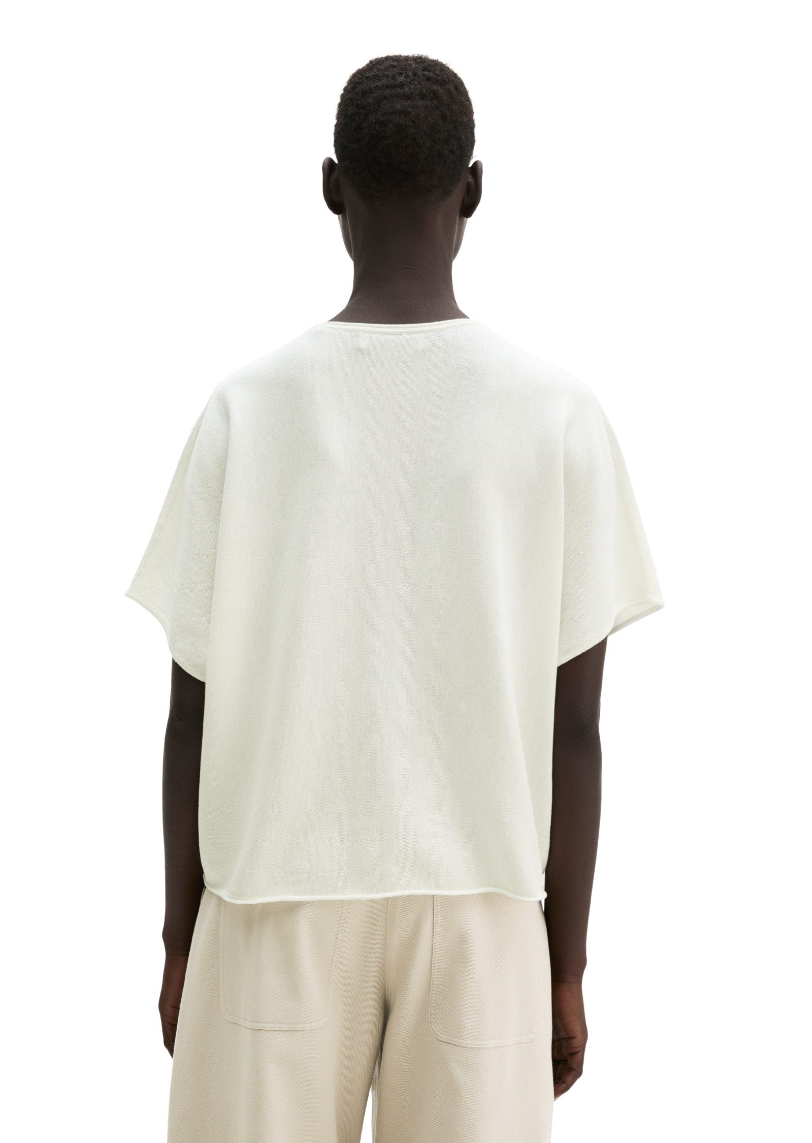 Marc O'Polo Kurzarmpullover loose aus reinem Baumwollgarn – Bild 2 von 5