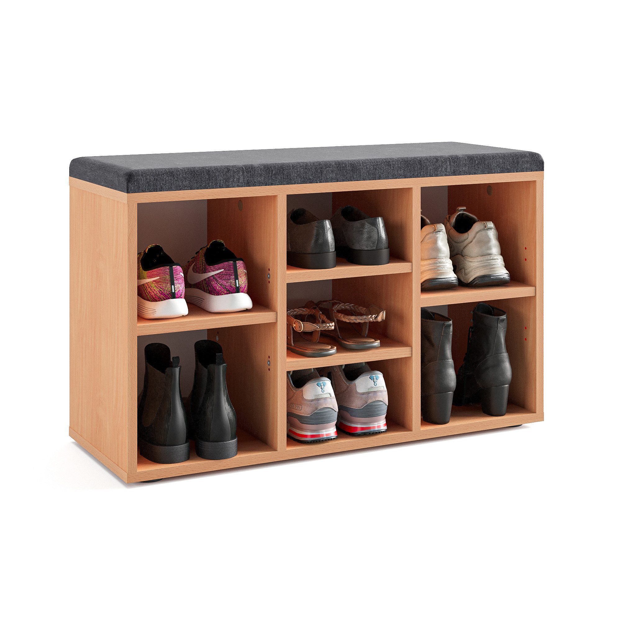 KOMTO Schuhbank Schuhregal mit Sitzfläche Schuhschrank günstig online kaufen