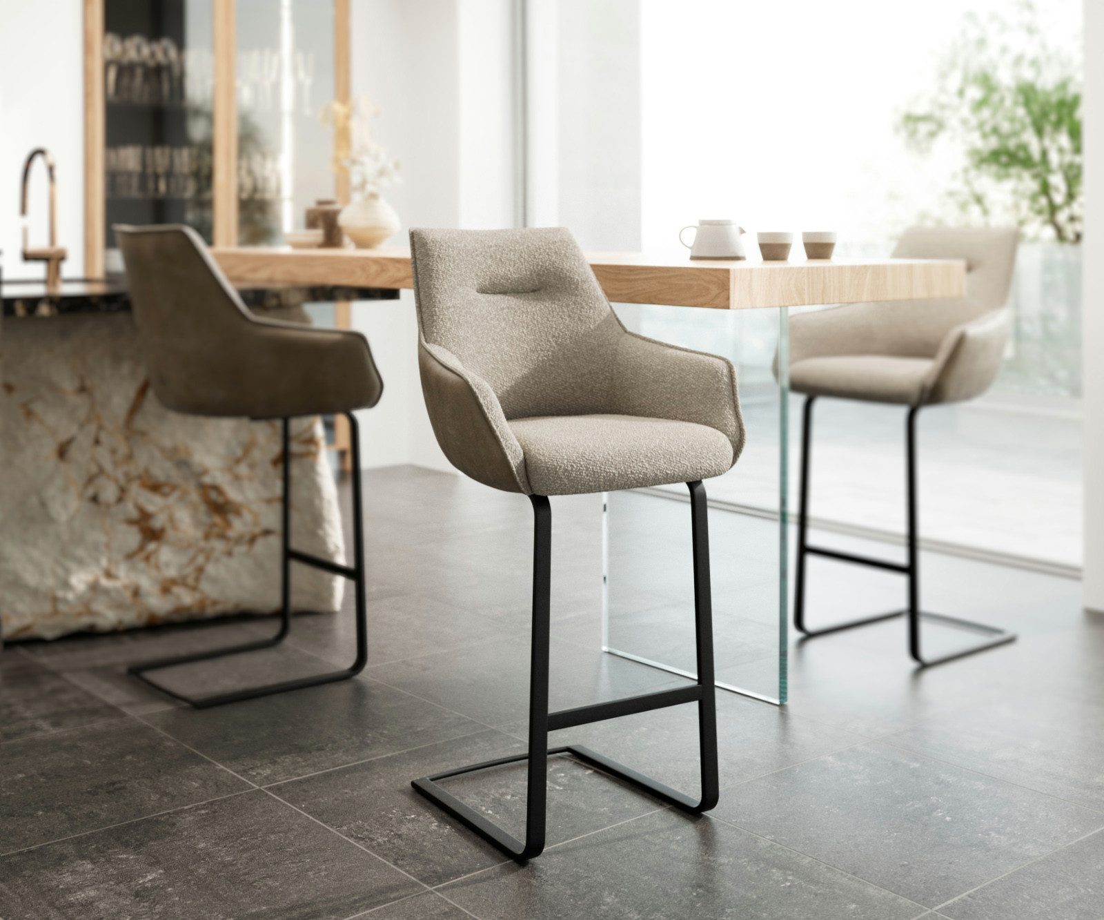 DELIFE Barhocker Alja-Flex, Freischwinger flach Metall günstig online kaufen