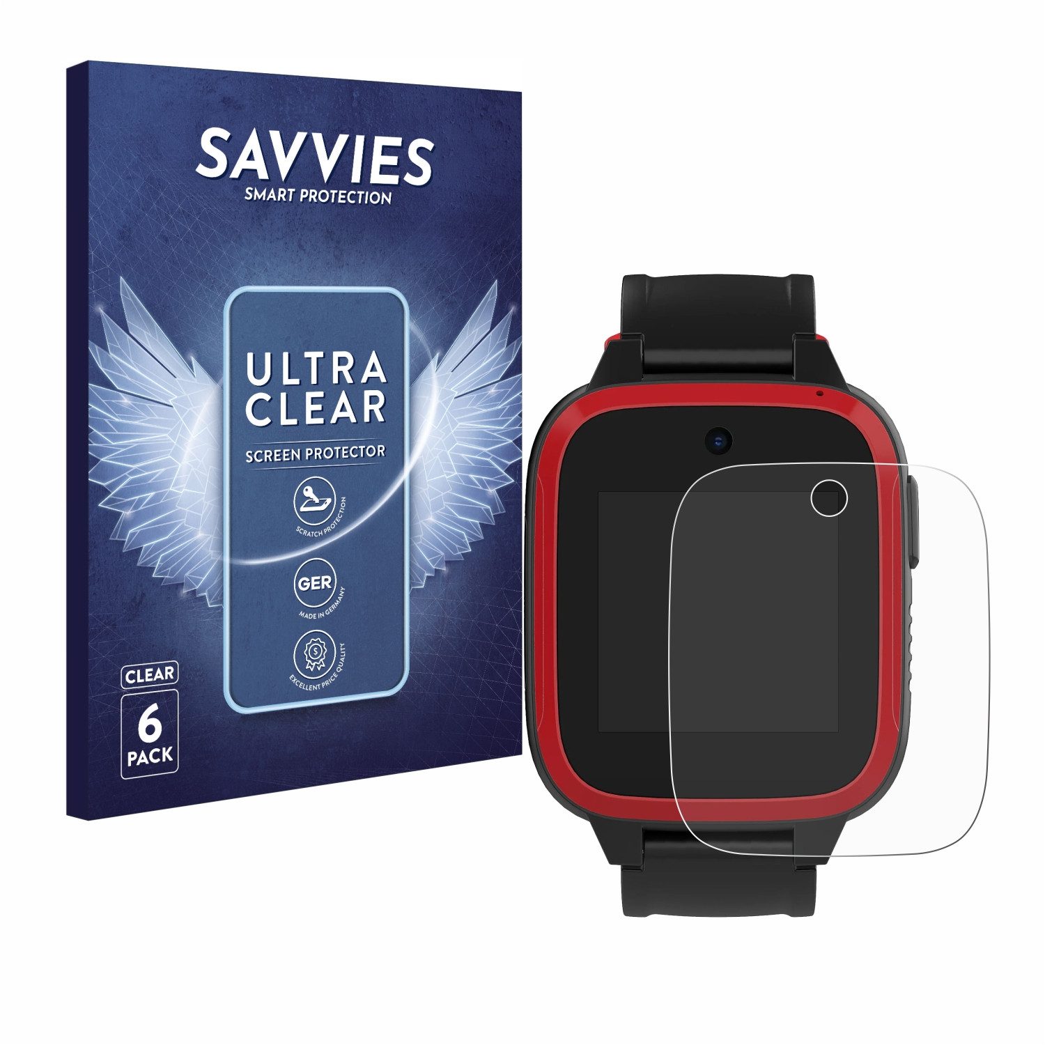 Savvies Displayschutzfolie Schutzfolie für Xplora Let's Go, 6 Stück, Displayschutz Schutz Folie Klar Transparent