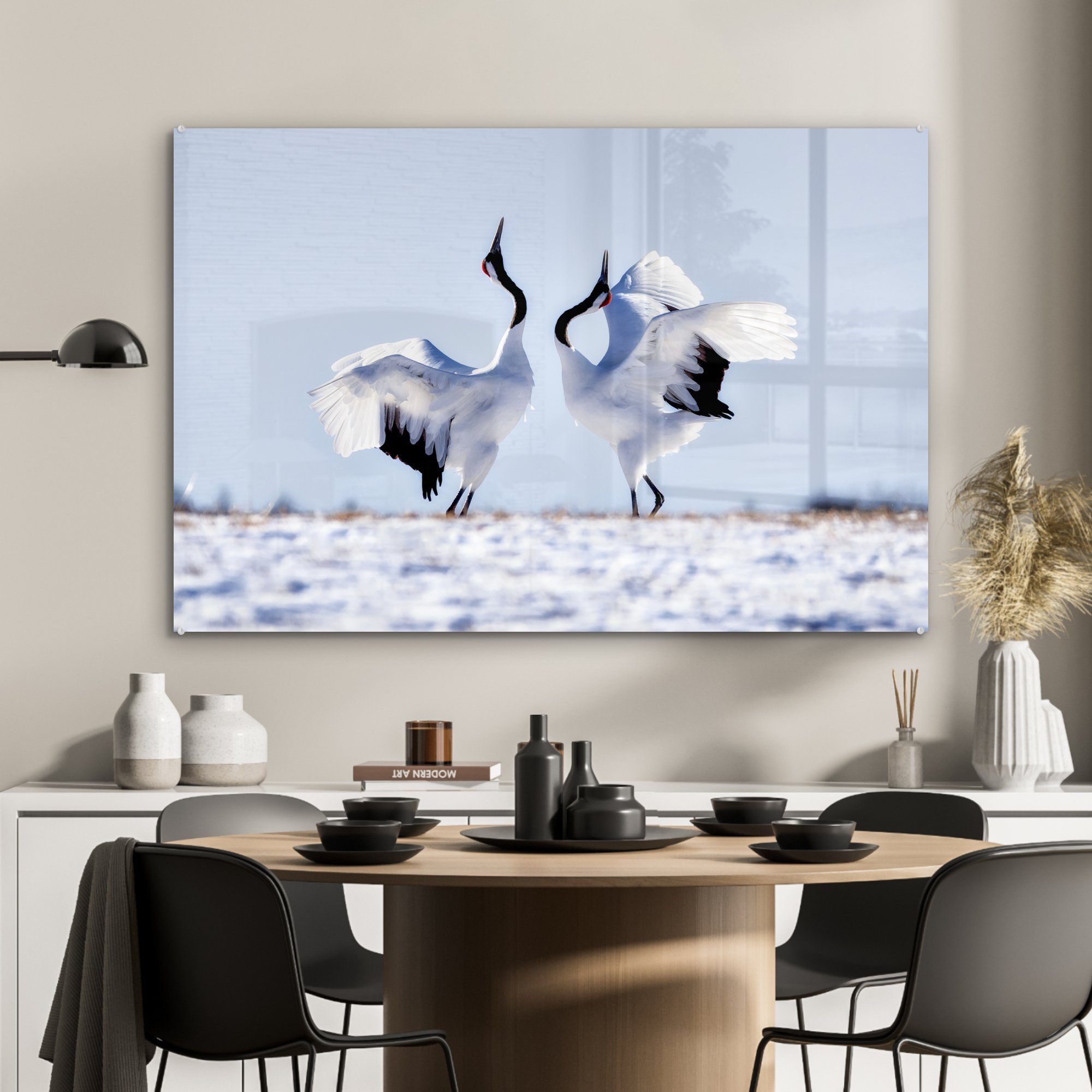 - Winter, MuchoWow & Acrylglasbild Schlafzimmer (1 Vögel Schnee Acrylglasbilder Wohnzimmer St), -