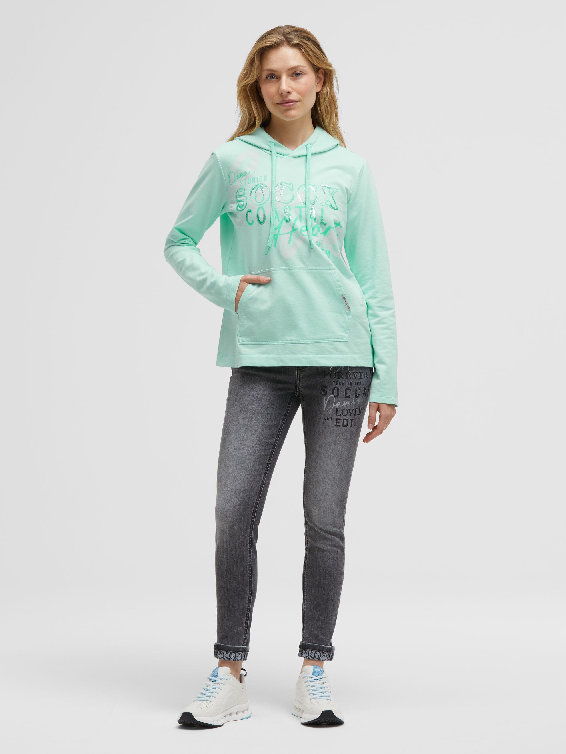 SOCCX Kapuzensweatshirt mit Pailletten-Schriftzug – Bild 3 von 5