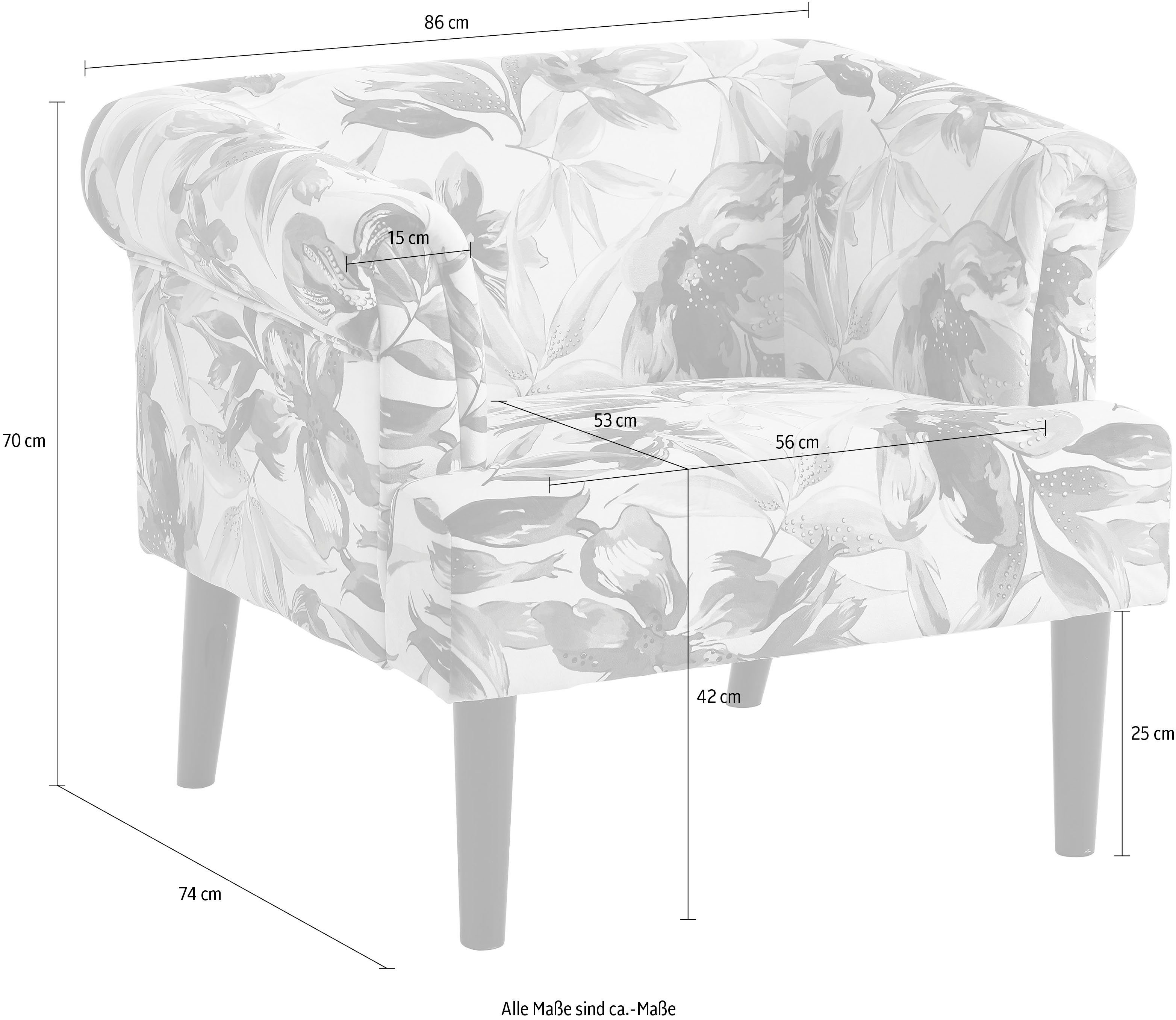 ATLANTIC home collection Sessel Charlie, Loungesessel mit Wellenunterfederung