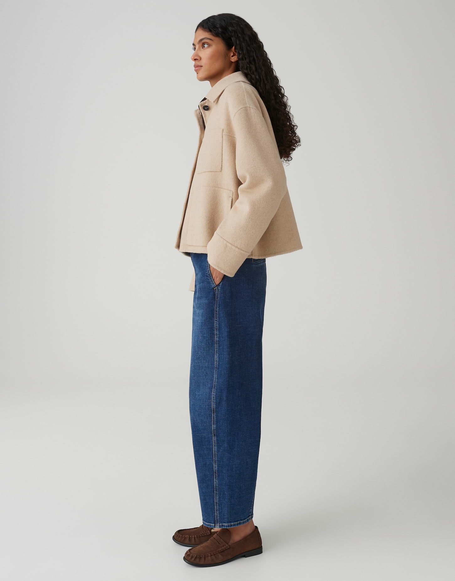 OPUS Wolljacke HELIA im hochwertigen Woll Mix Lockere Passform, gerader Schnitt, überschnittene Schulter