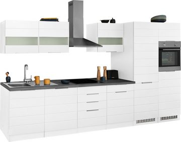 Kochstation Küche KS-Luhe, 360 cm breit, wahlweise mit oder ohne E-Geräten, gefräste MDF-Fronten