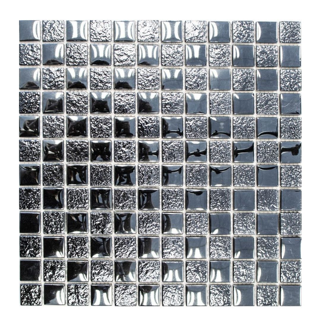 Mosani Mosaikfliesen Lüster Luxus Deluxe Glasmosaik Mosaikfliesen Crystal grafit