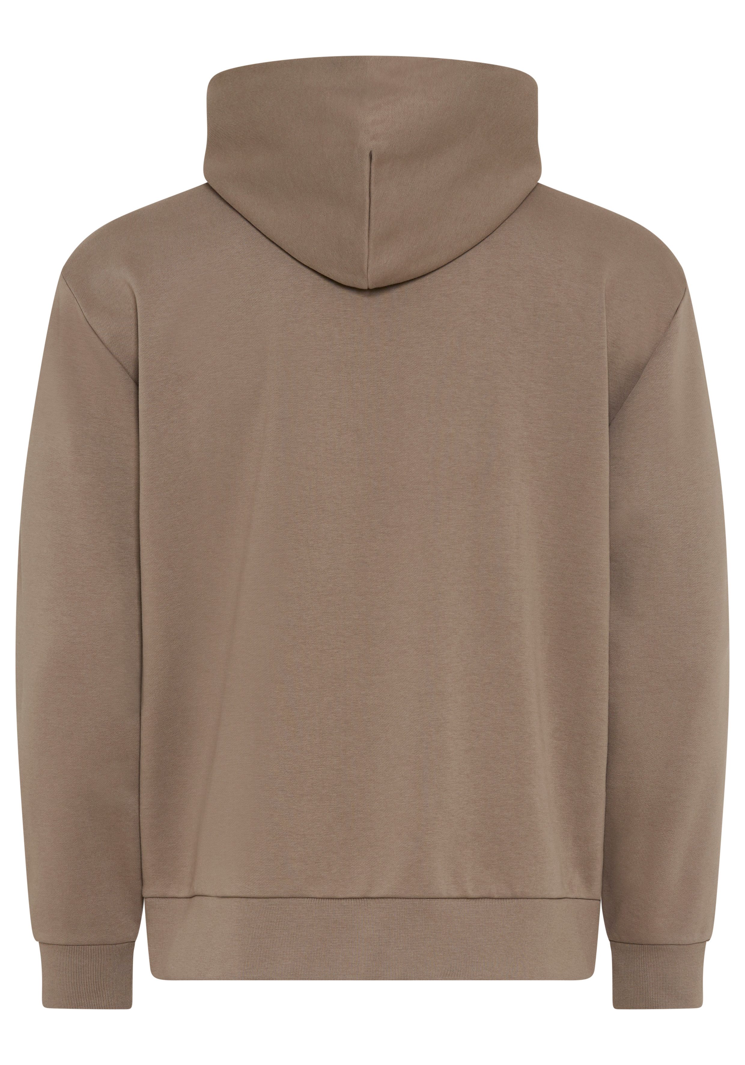 BOSS GREEN Kapuzensweatshirt Rippbündchen, Relaxed Fit, Baumwollmischung