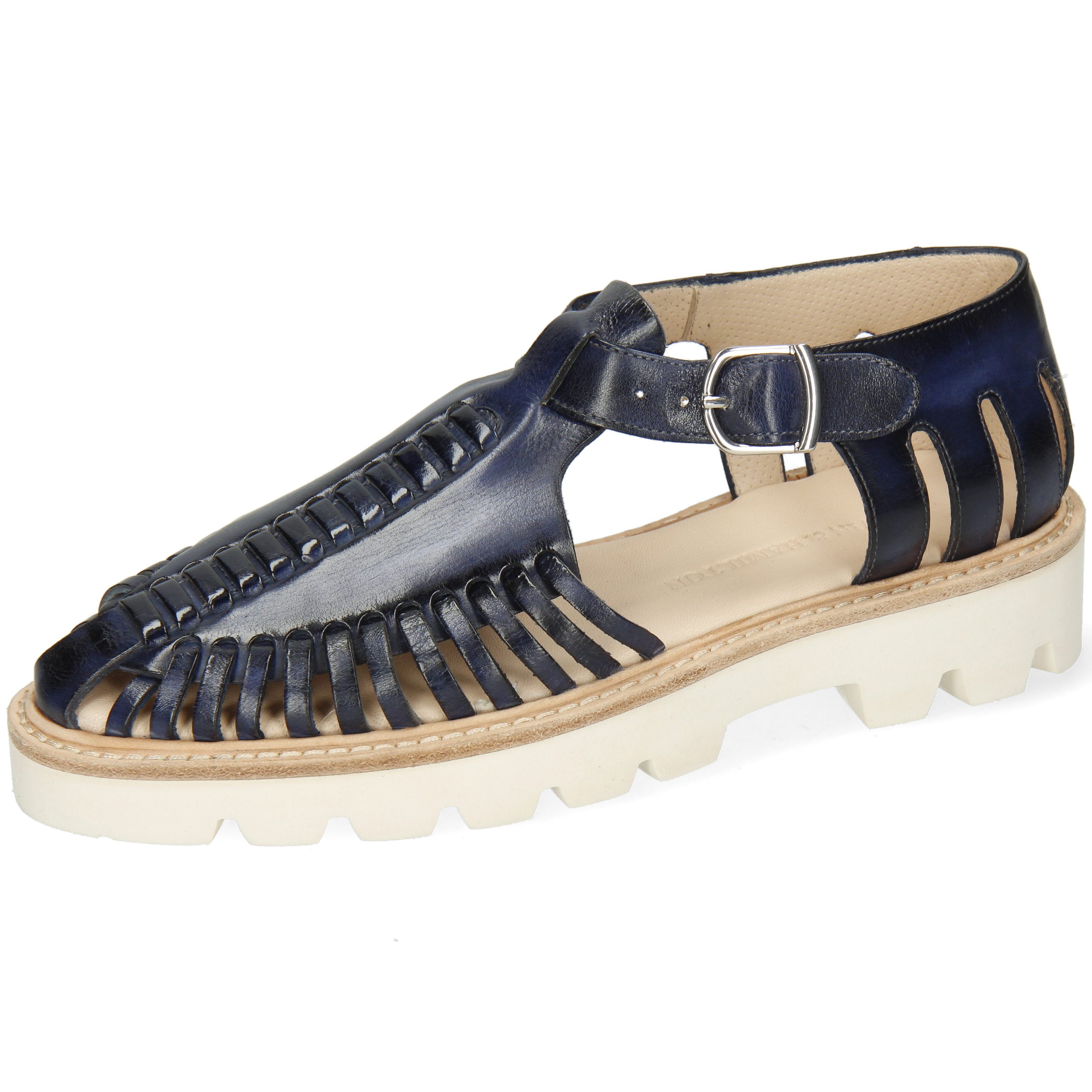 Melvin & Hamilton Molly 17 Sandale Monza Navy Lining Nappa Perfo | Riemchensandalen