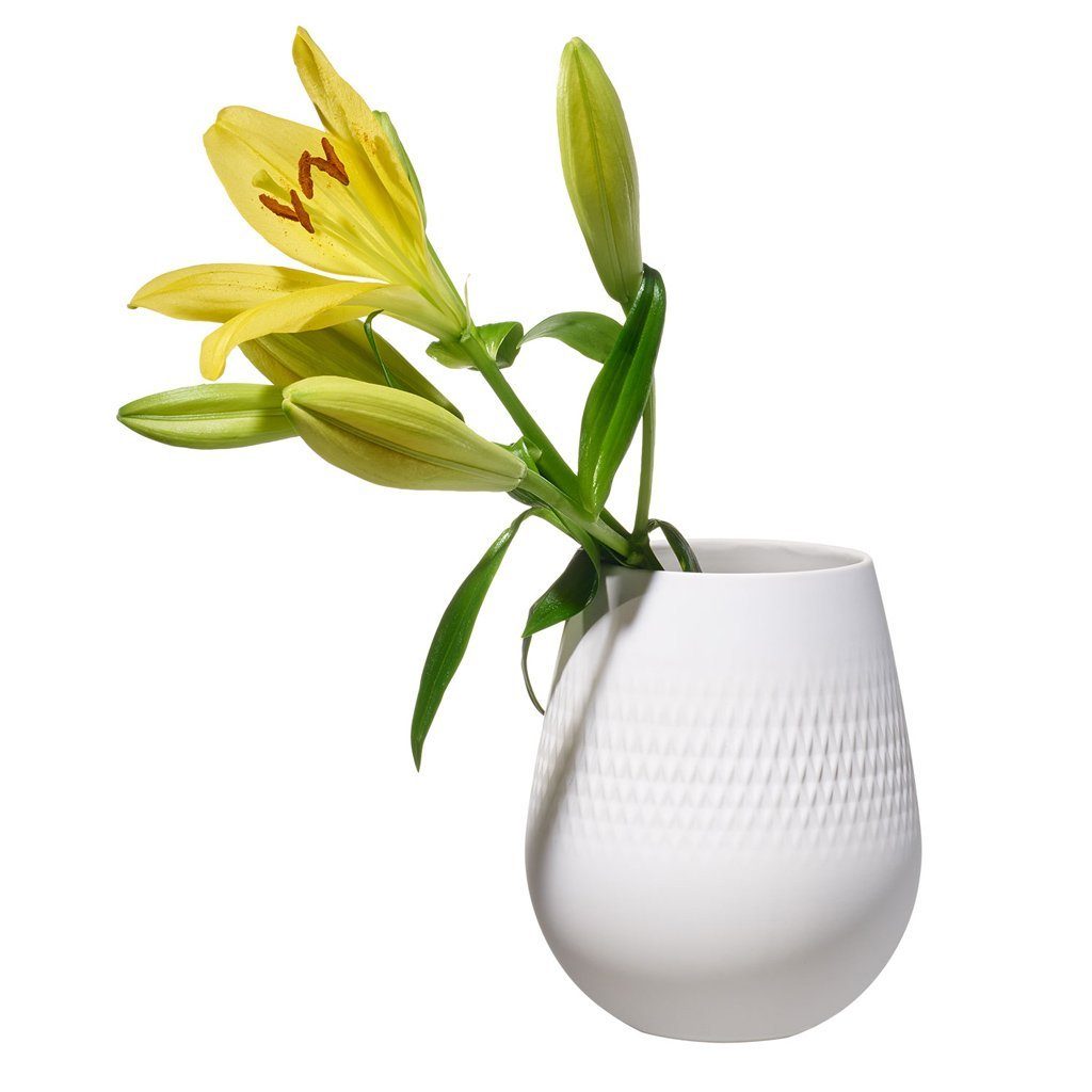 x St) Vase, Manufacture & cm, weiß Villeroy Boch 13 14 Dekovase (1 Collier Carré