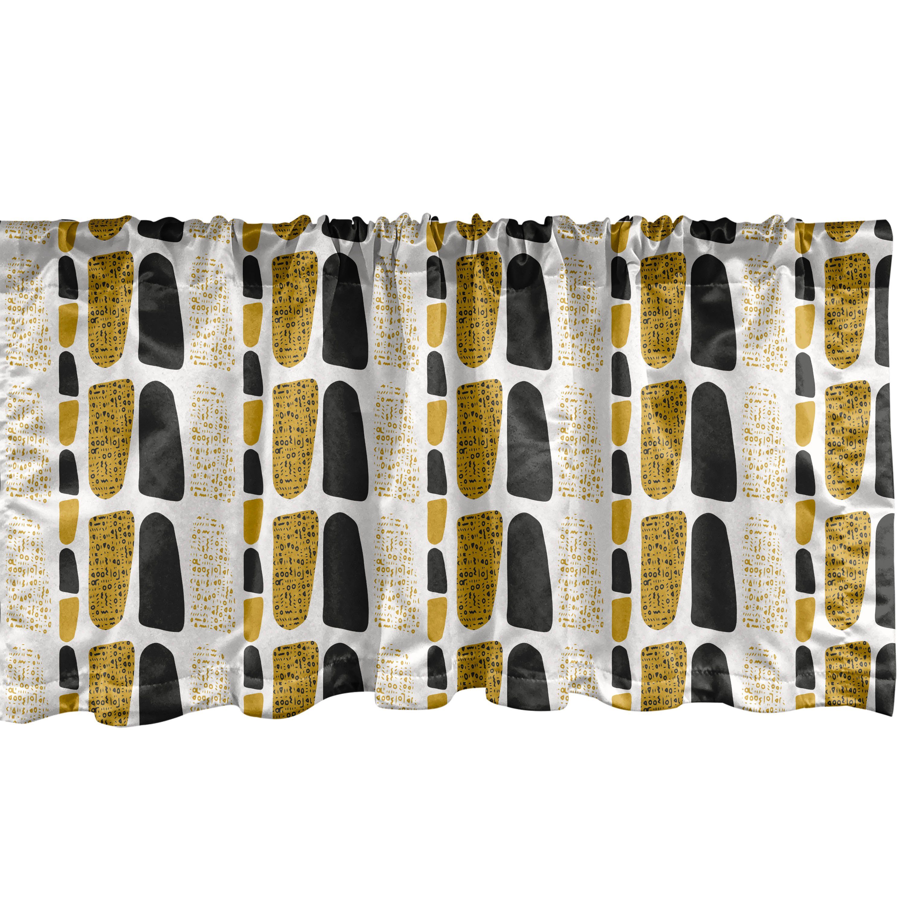 Scheibengardine Vorhang Volant für Küche Schlafzimmer Dekor mit Stangentasche, Abakuhaus, Microfaser, Abstrakt Vertikal Stein wie Motive