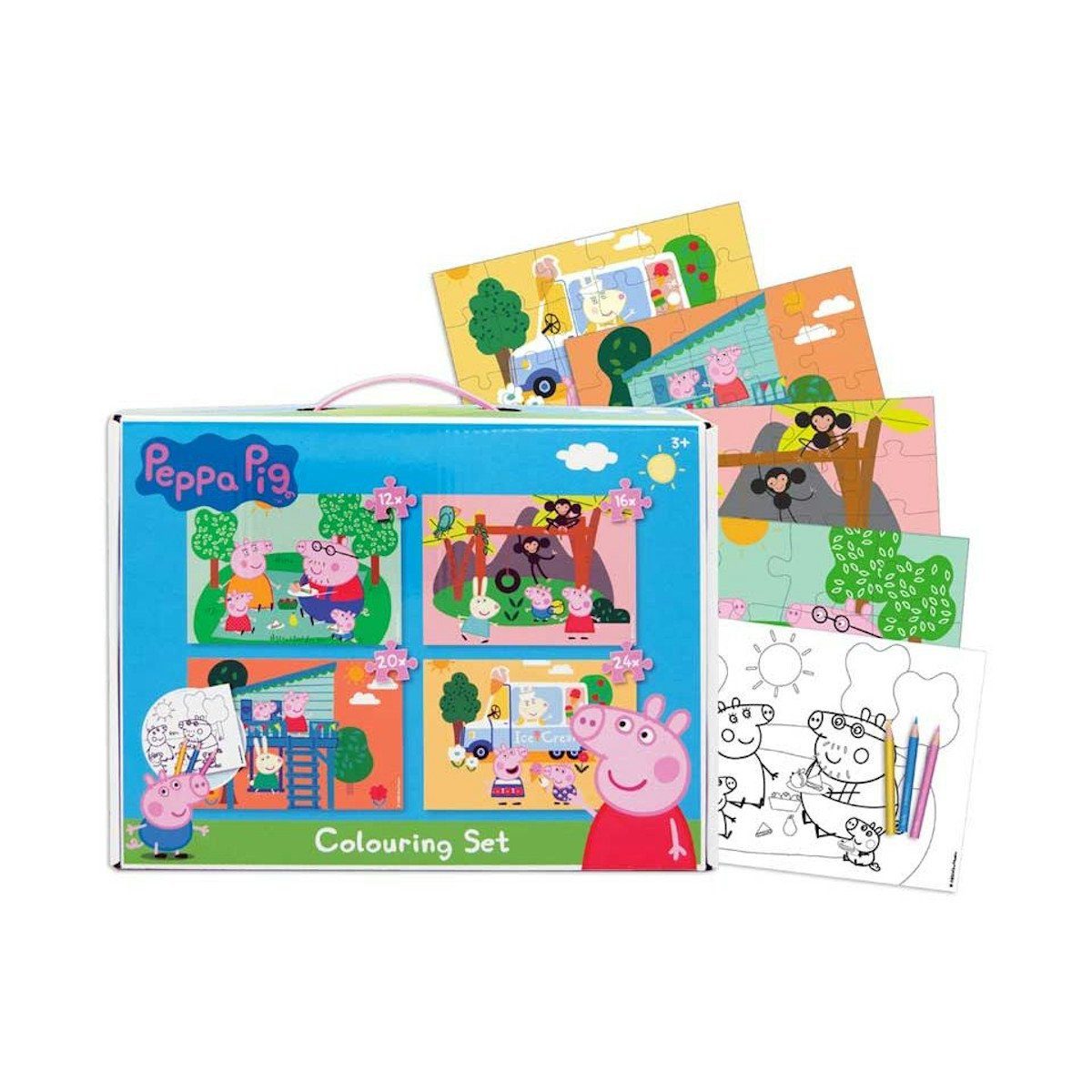 eOne Puzzle Peppa Wutz - Puzzle-Set zum ausmalen, 72 Puzzleteile