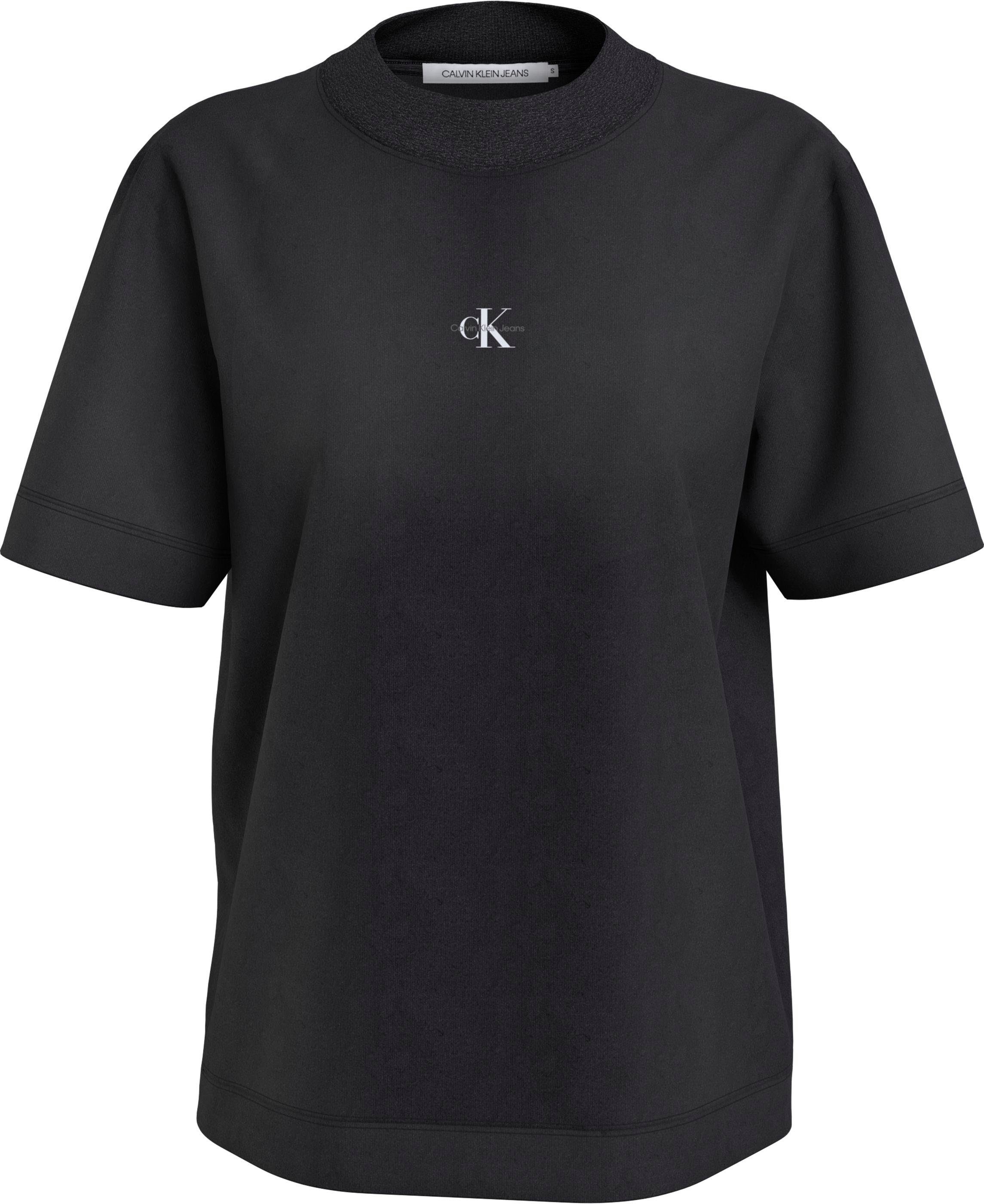 RIB T-Shirt aus TEE Black Ck reiner WASH MIX Jeans BOYFRIEND Baumwolle Calvin Klein