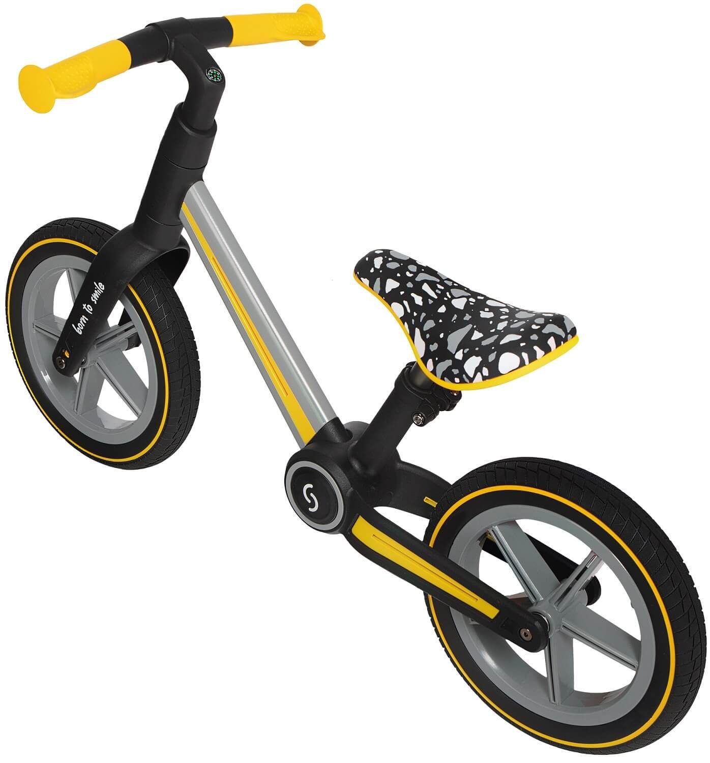 Skiddoü Laufrad Ronny faltbares gelb Laufrad Zoll, Kinder für in bis 30 3 verstellbar inkl. Farben Malbuch kg 12