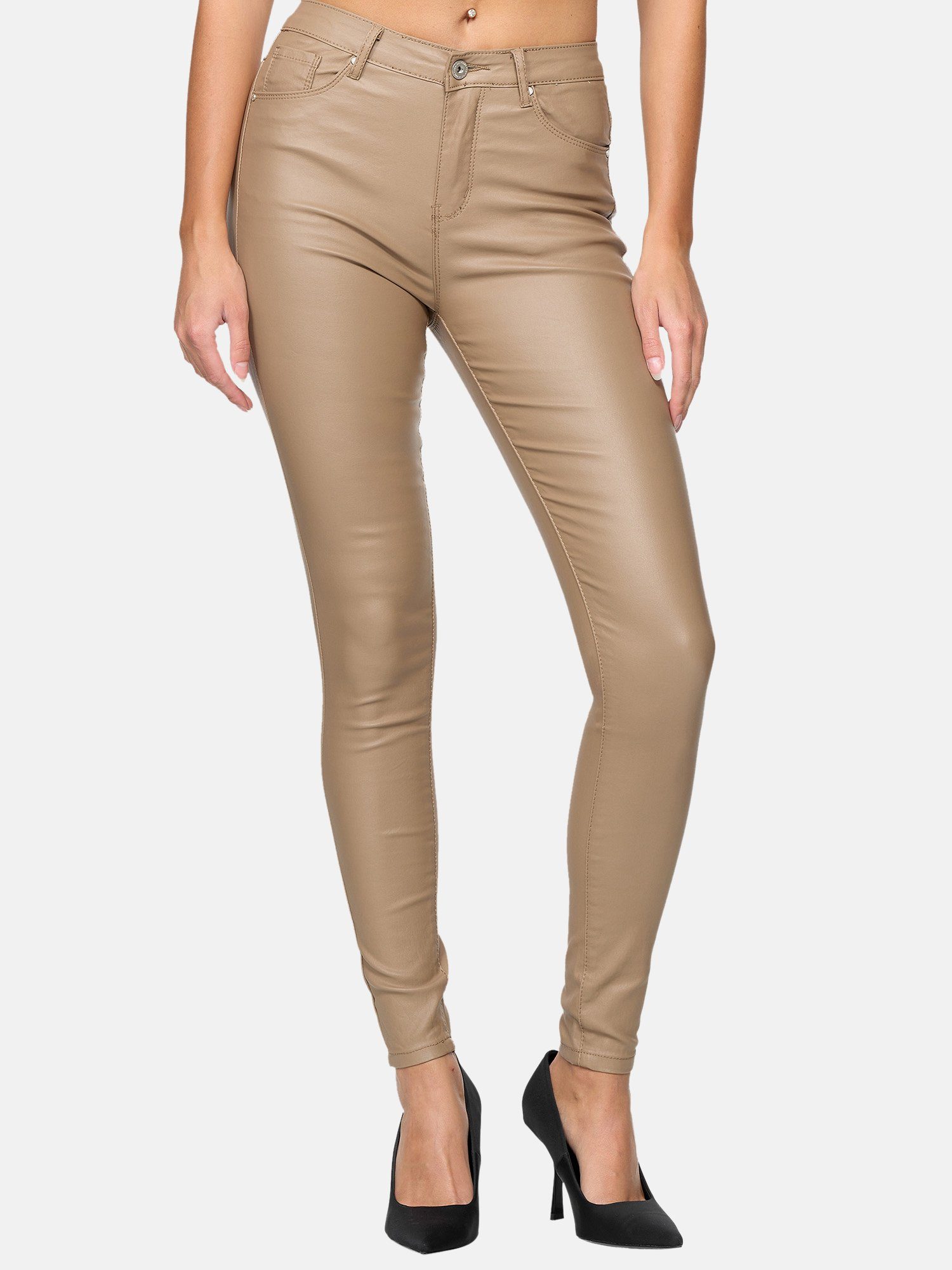 Elara Lederhose Elara Damen Hose Kunstleder günstig online kaufen