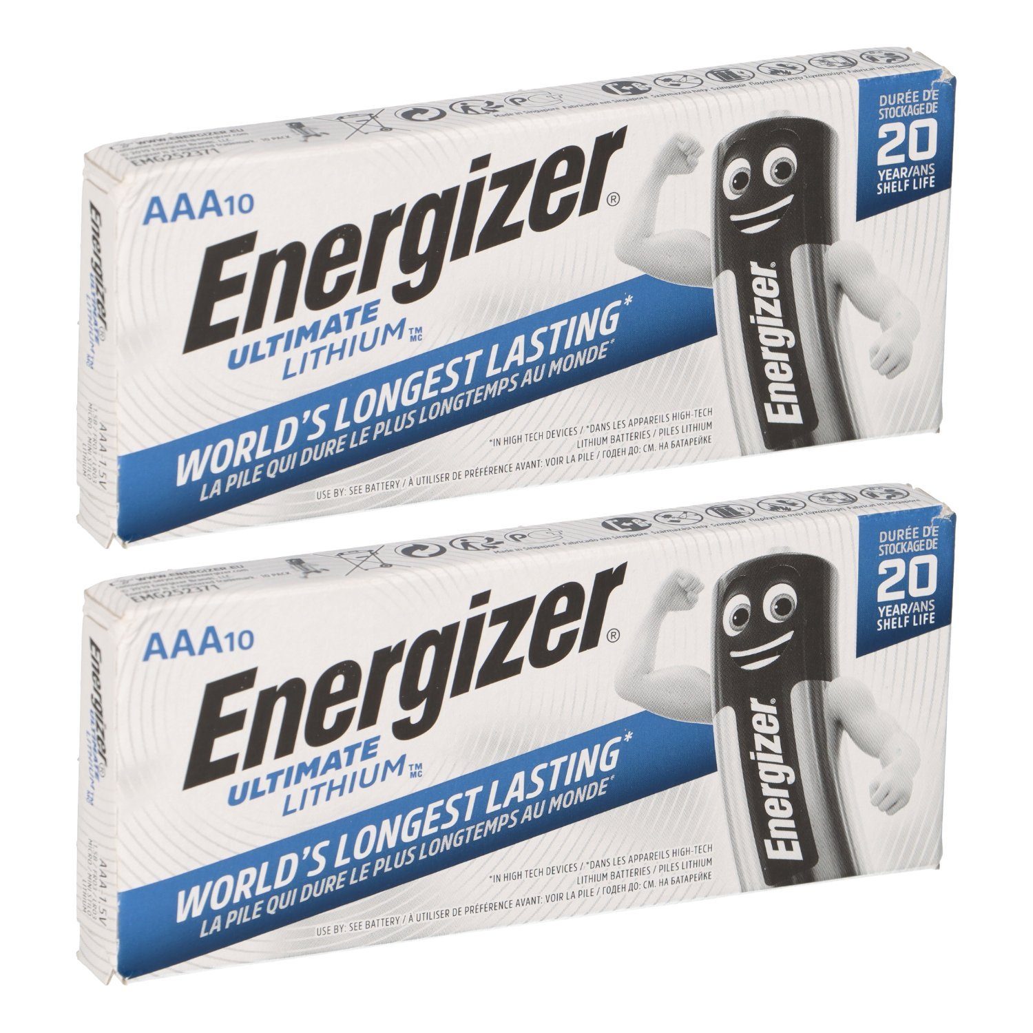 1.5V Energizer 20x Ultimate Batterie L92 Energizer Micro AAA Batterie Lithium LR03