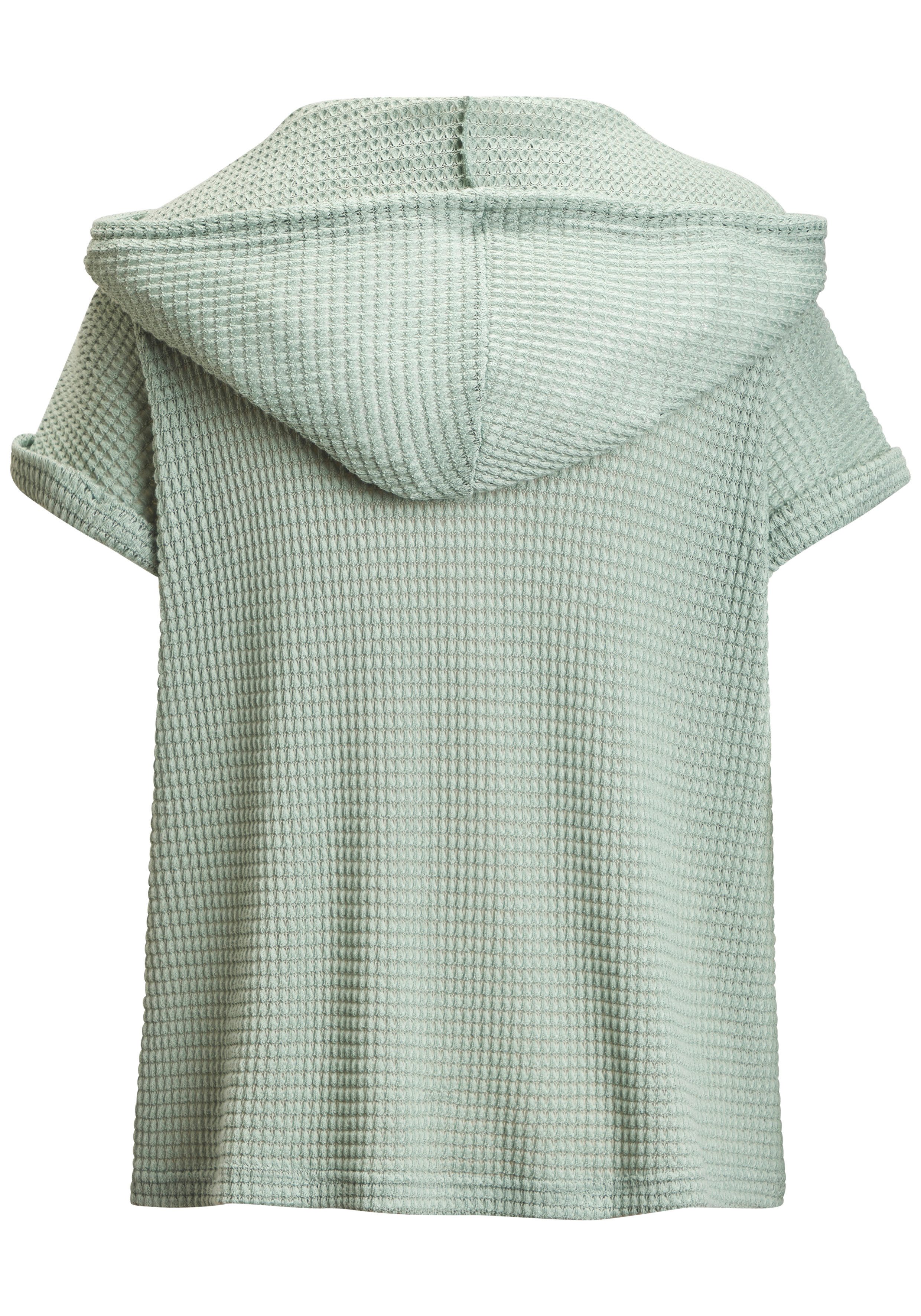 LASCANA Kapuzenshirt aus sommerlichem Waffelstrick Sommerhoody mit Knopfleiste