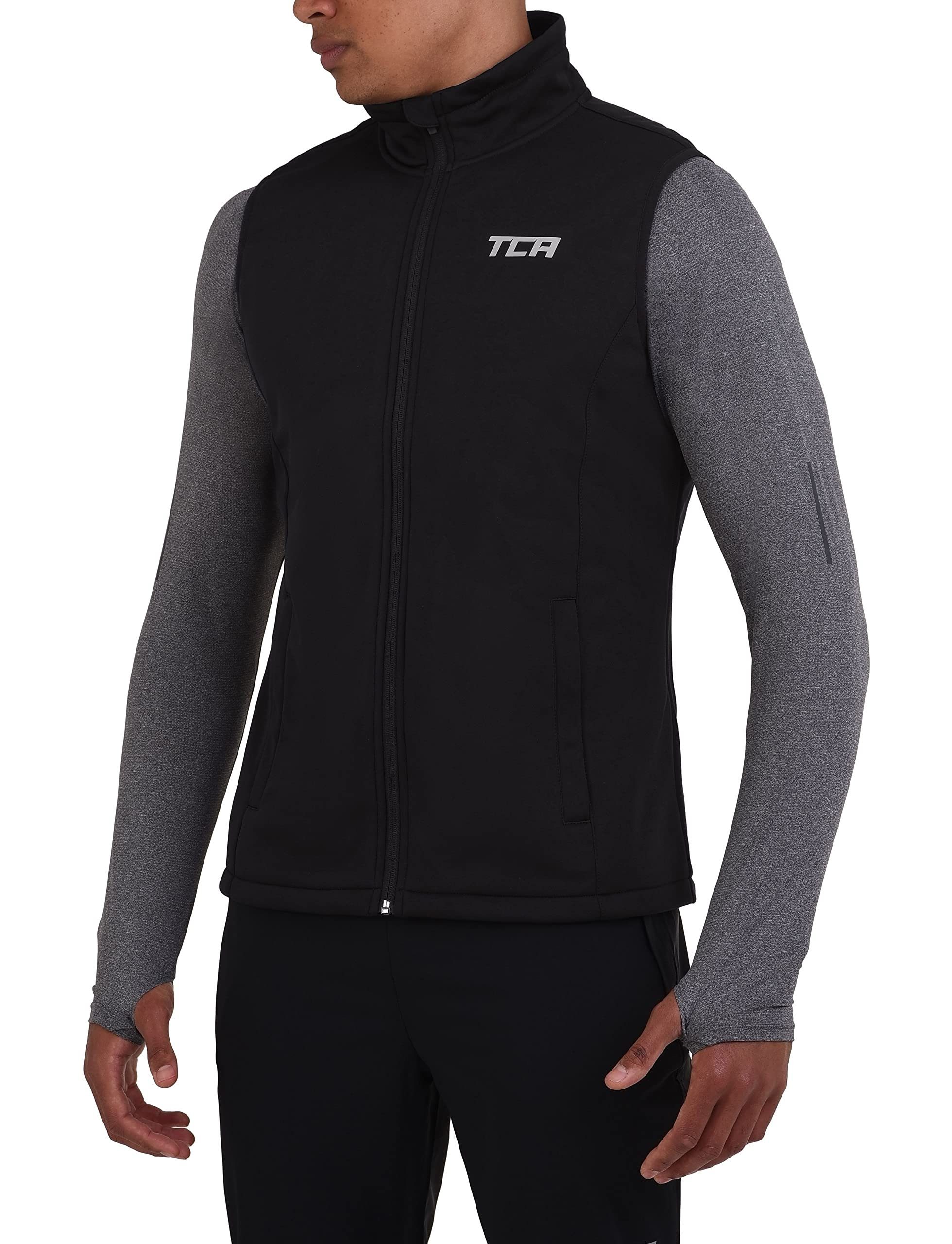 TCA Kurzjacke TCA Herren Flyweight Windweste für Laufen und Radfahren - Schwarz