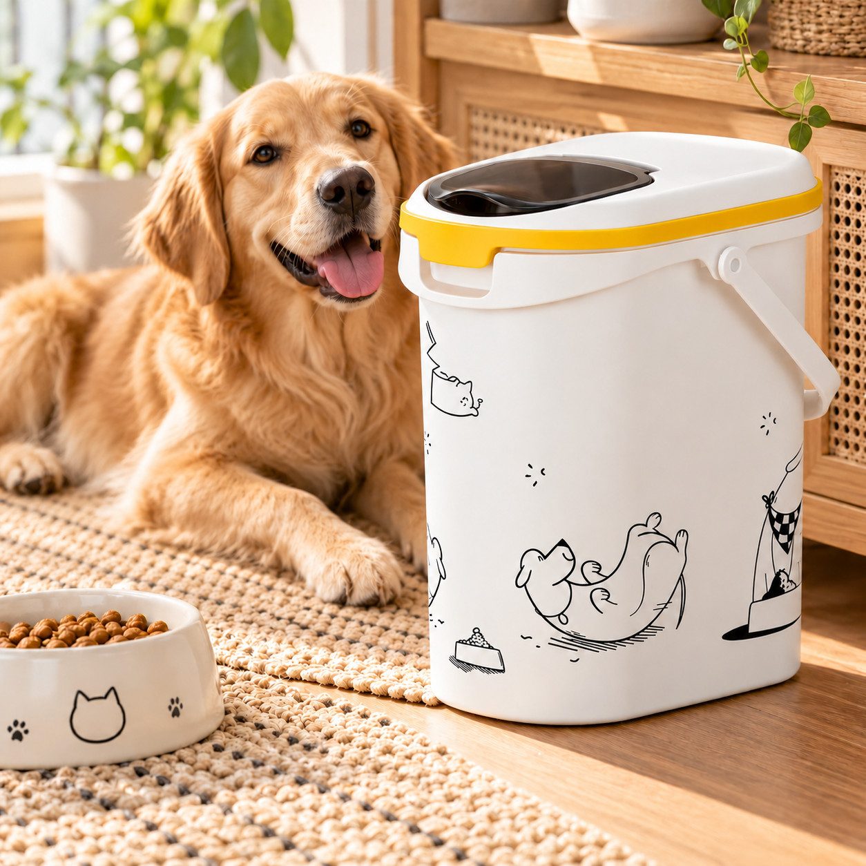 Curver Futterbehälter Futtercontainer 10L 4 kg Tierfutterbehälter Futterbox Katzefutterbox, Katzenfutterbehälter Tierfutter Hunde Aufbewahrung Vorratsbehälter