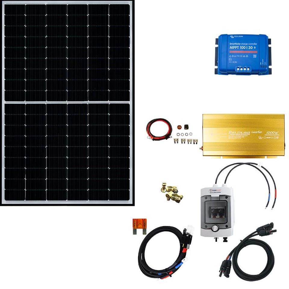 Lieckipedia 410 Watt Insel Solaranlage 24V/230W, Spannungswandler, Laderegler, Bas Solar Panel, Halbzellen