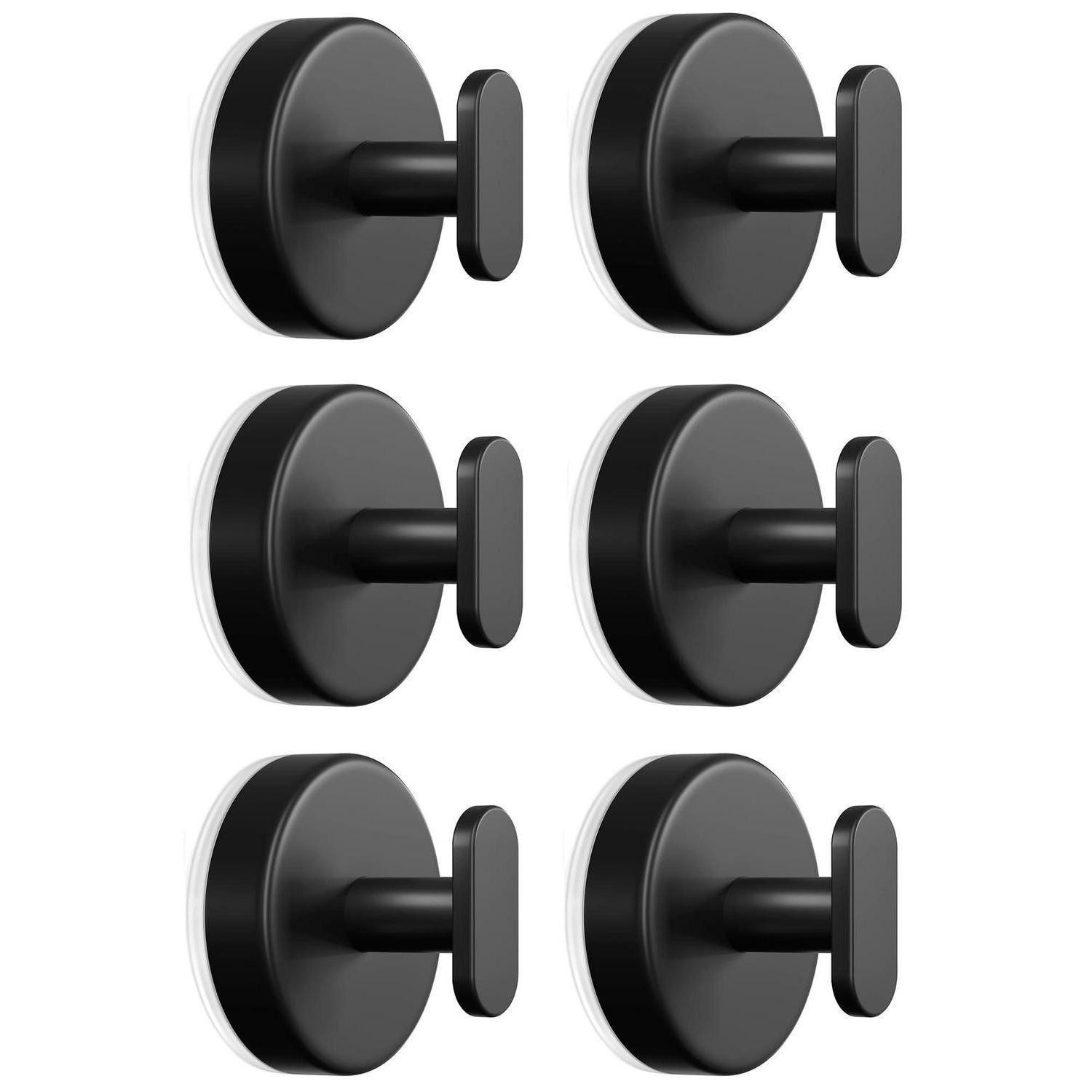 LuxusKollektion Handtuchhaken Saugnapfhaken Dusche stark 6er-Pack Schwarz, (6-St)